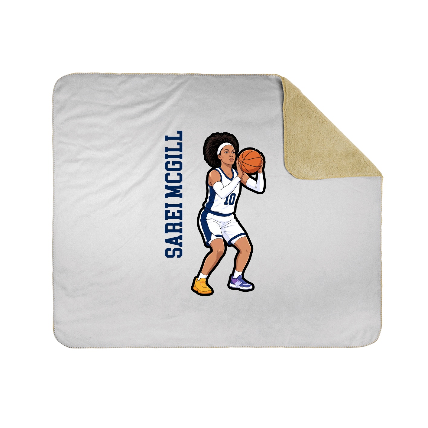 Throw Blanket — Name Vertical in White
