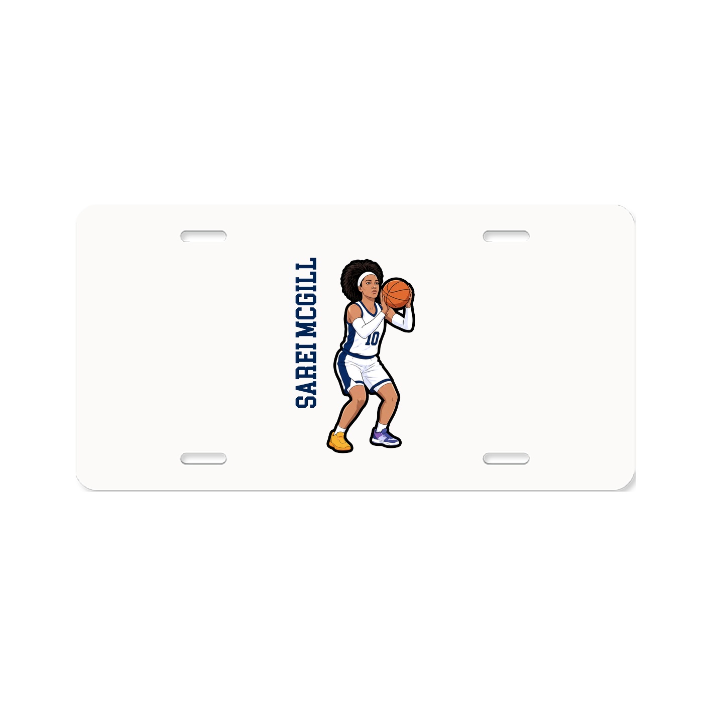 License Plate — Name Vertical in Classic