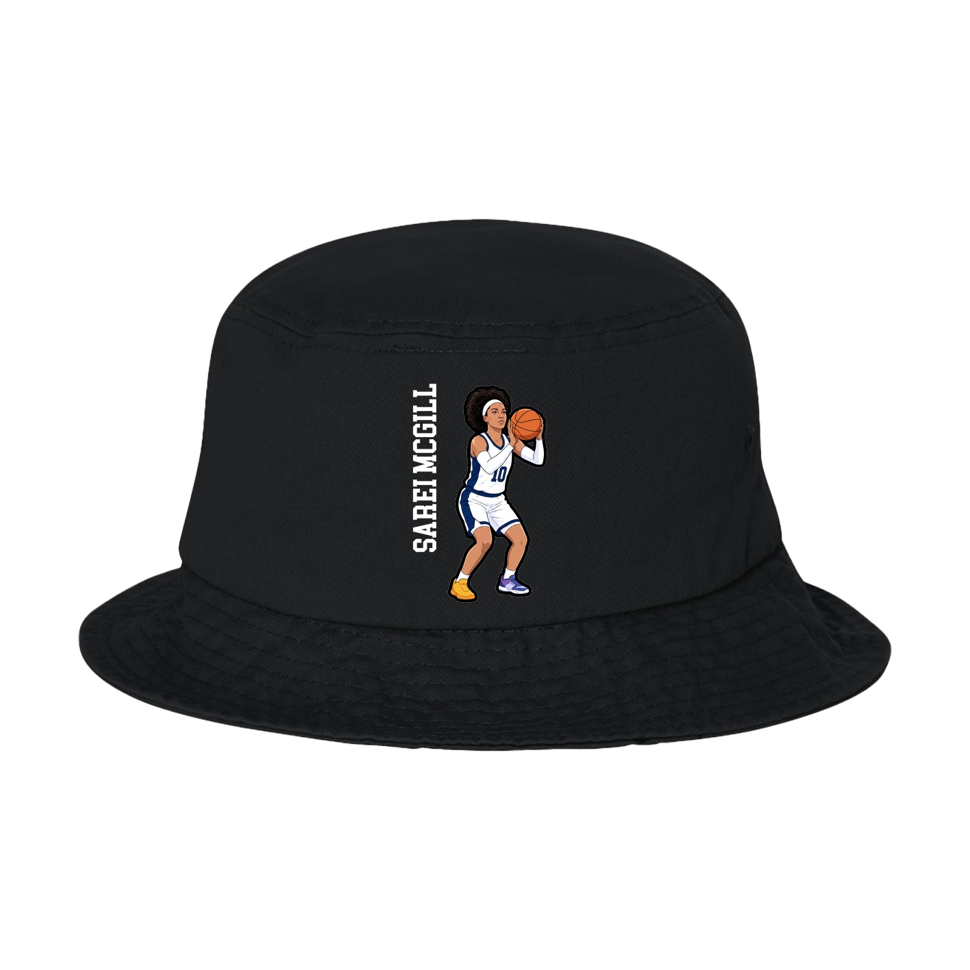 Bucket Cap — Name Vertical in Black