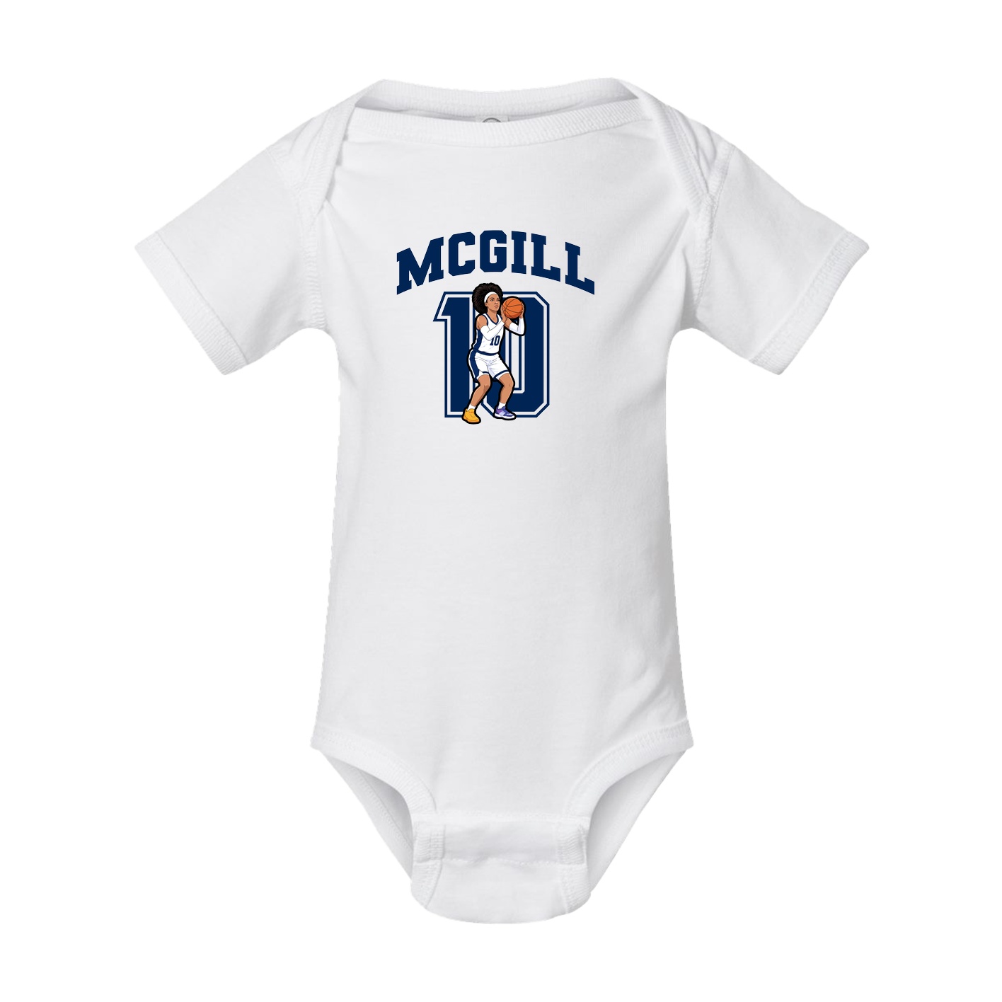Baby Onesie — Number in White