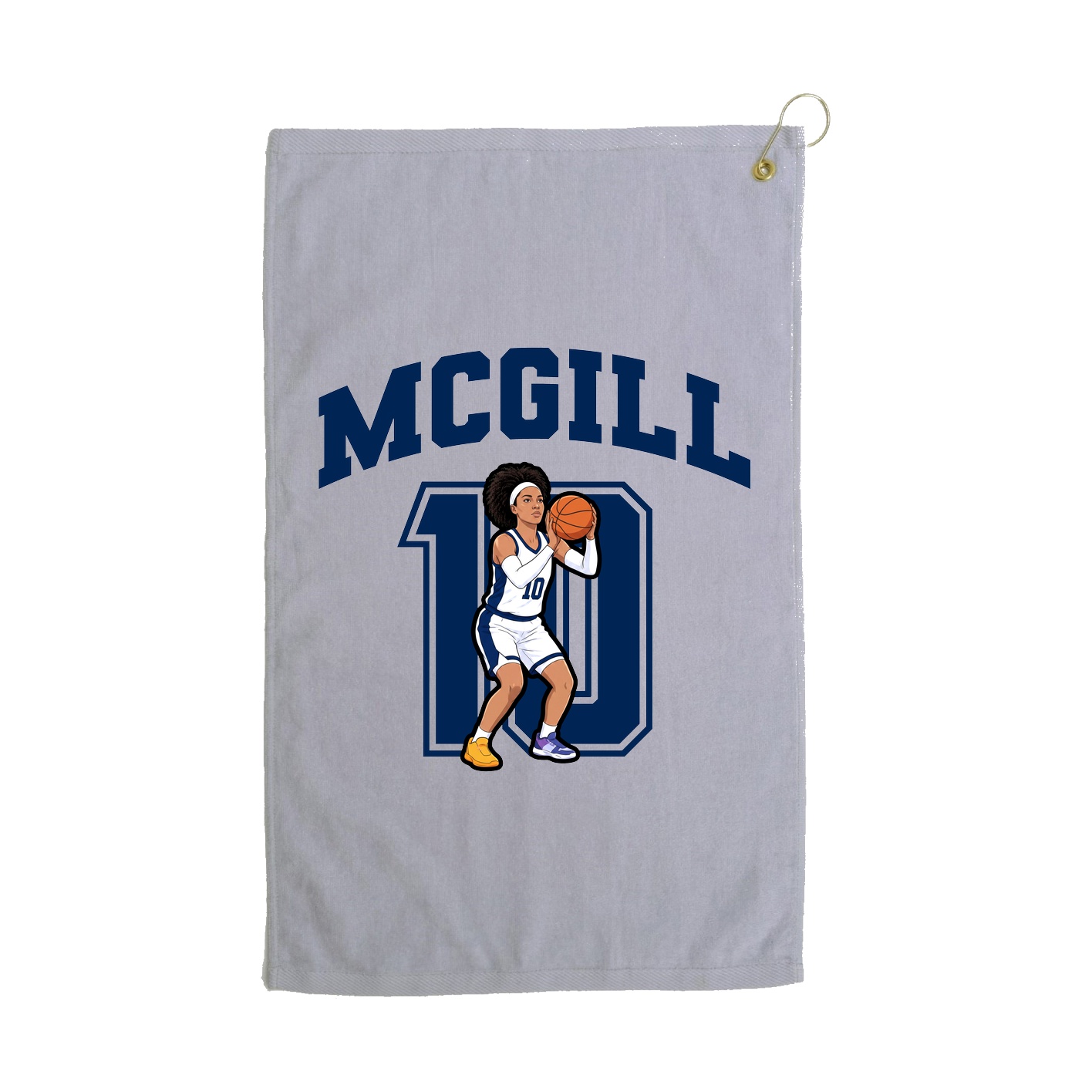 Golf Towel — Number in Grey