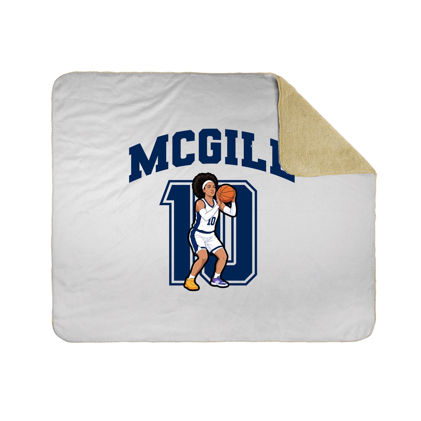 Throw Blanket — Number in White