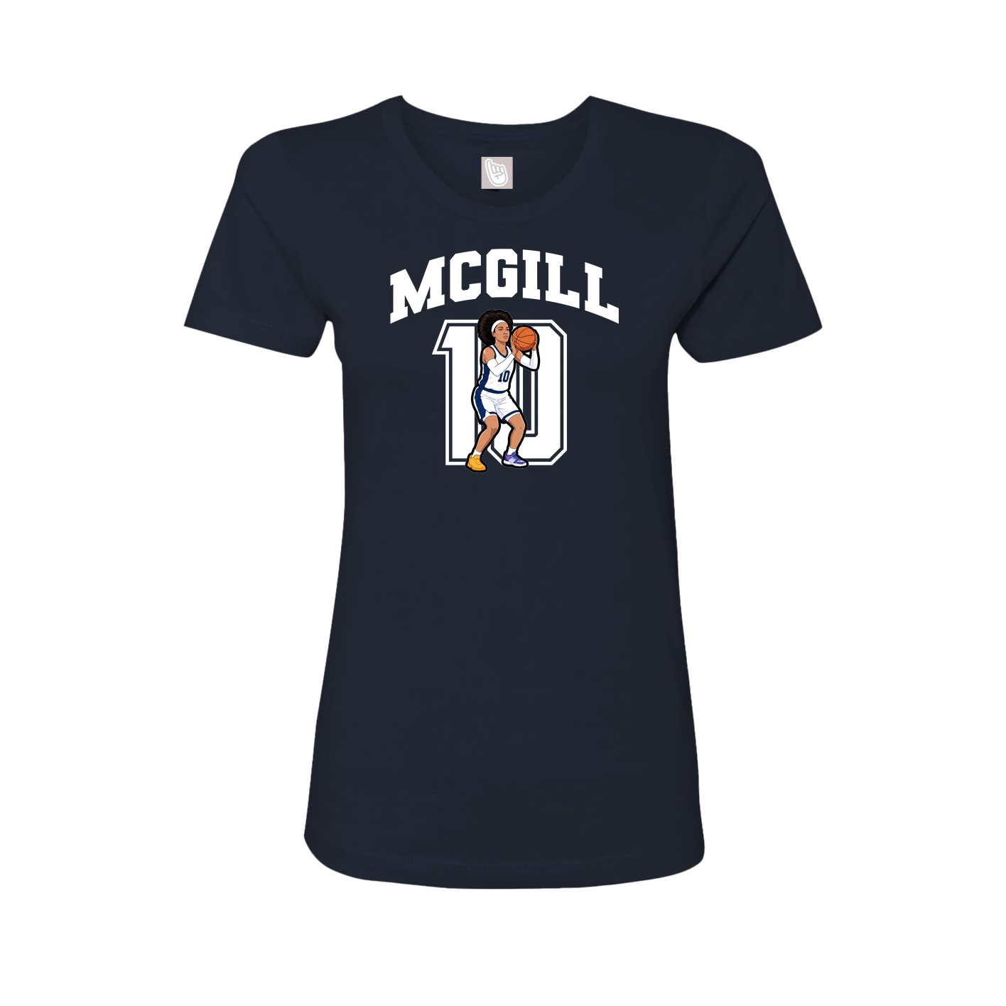 Fitted Women's Tee — Number in Navy
