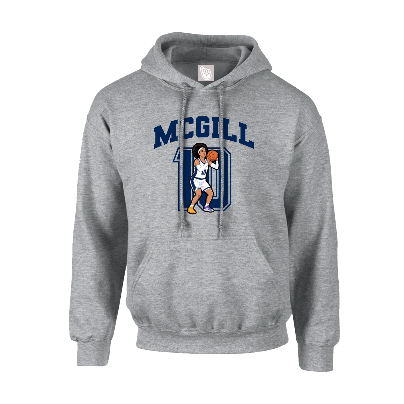 Youth Hoodie — Number in Grey