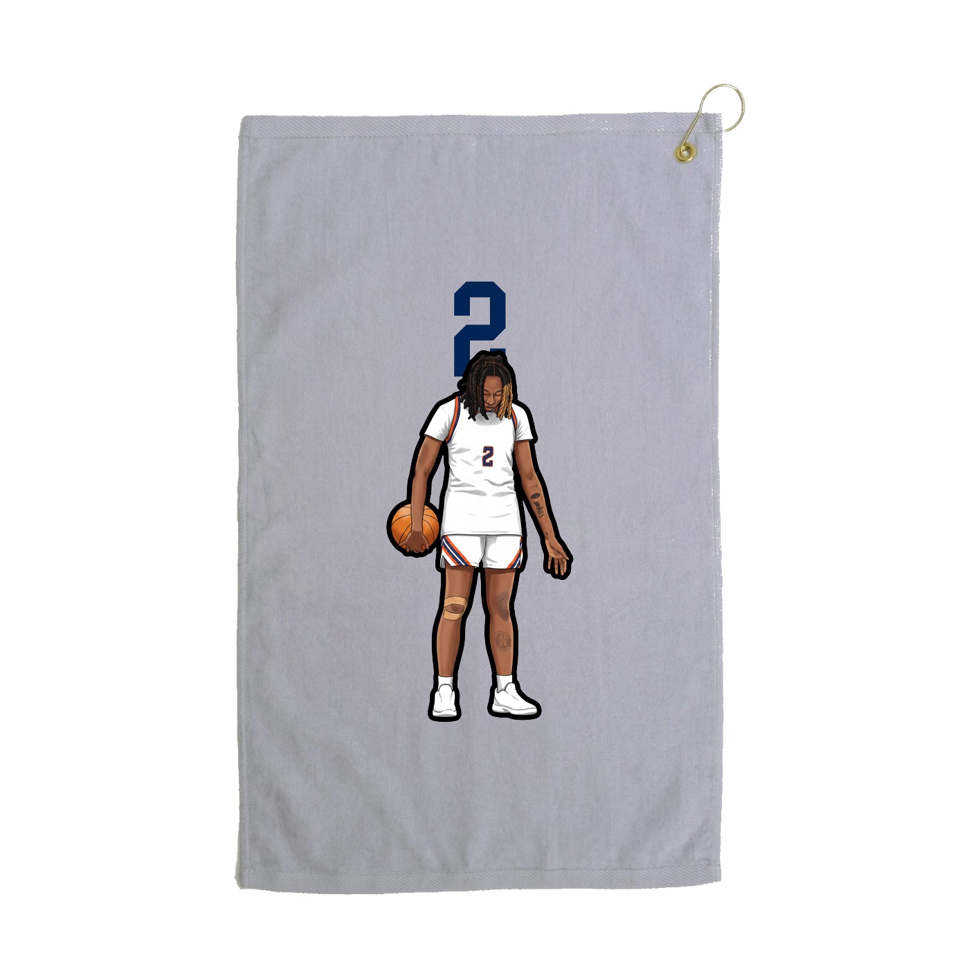 Golf Towel — Number Top in Grey