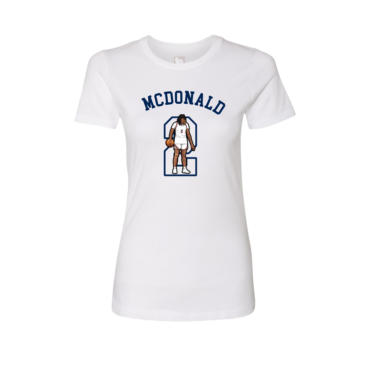 Fitted Women's Tee — Shirsey Arch in White
