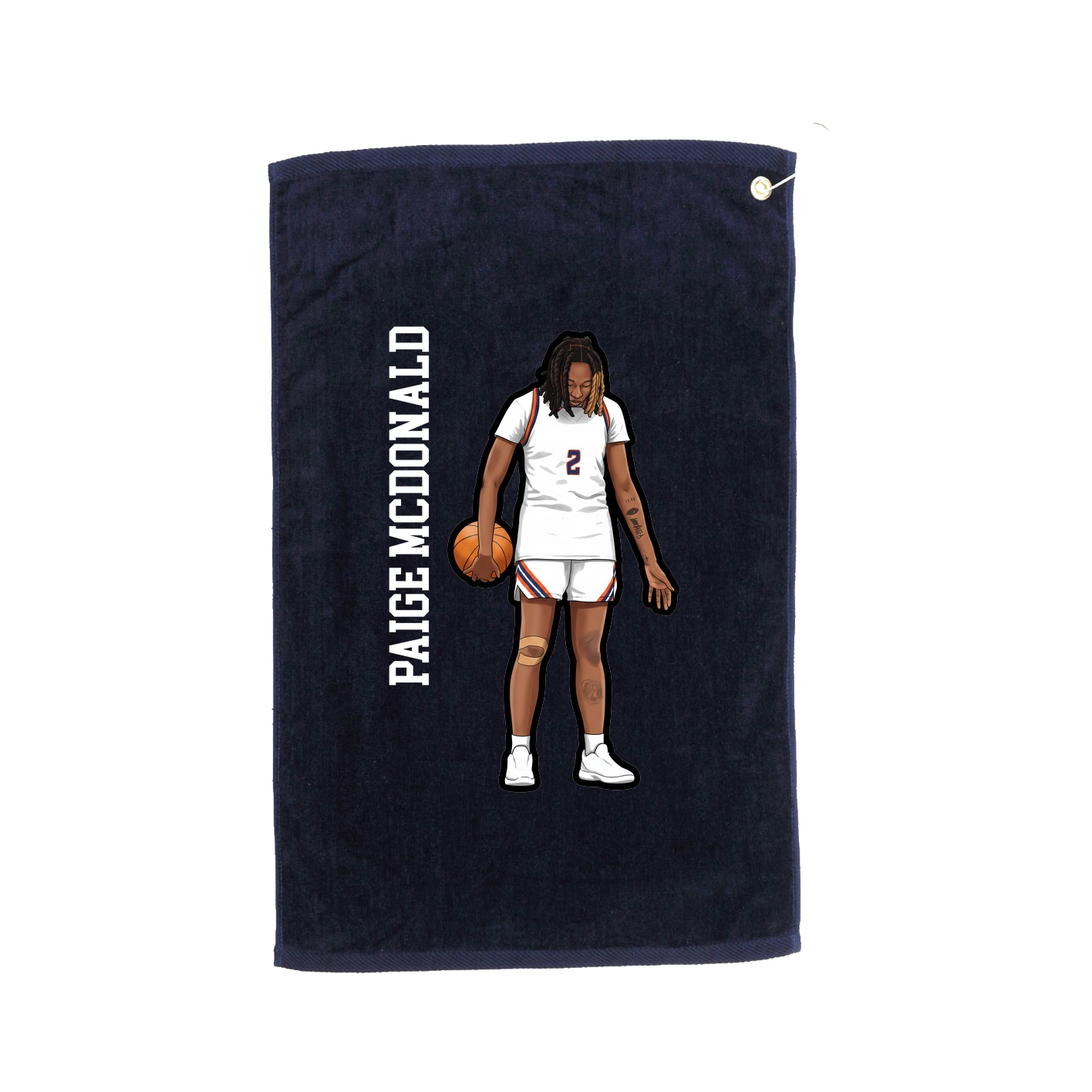 Golf Towel — Name Vertical in Navy