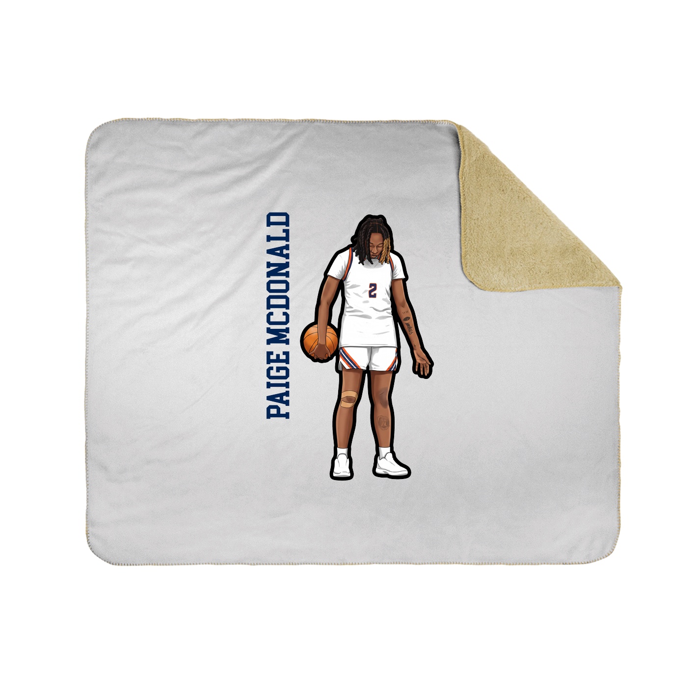 Throw Blanket — Name Vertical in White