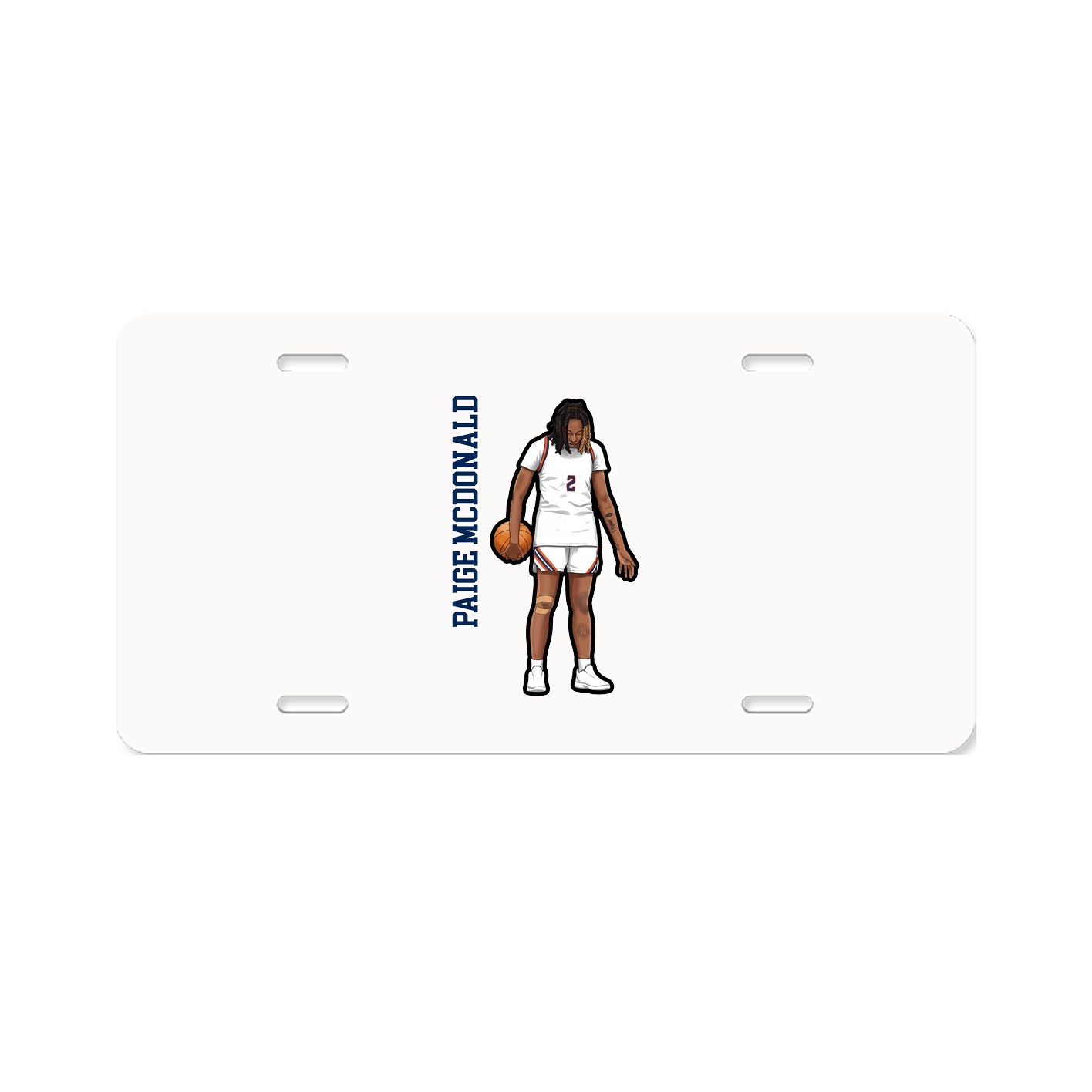 License Plate — Name Vertical in Classic