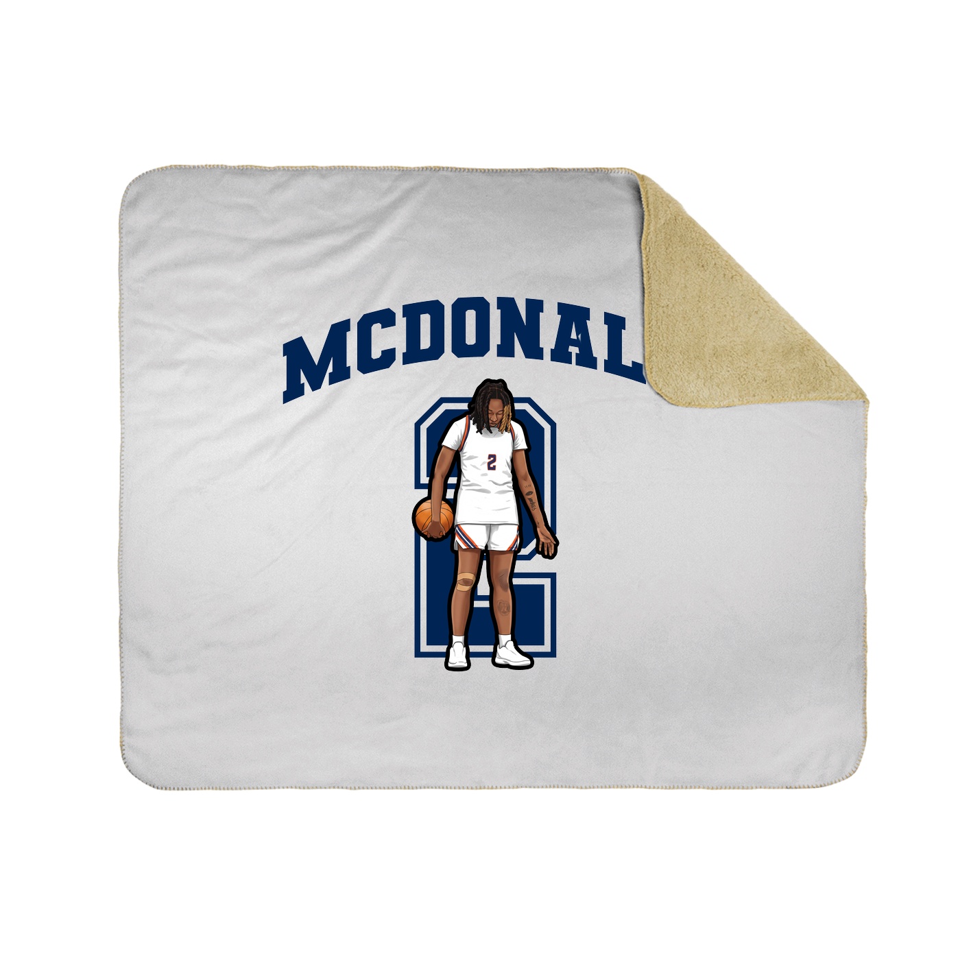 Throw Blanket — Number in White