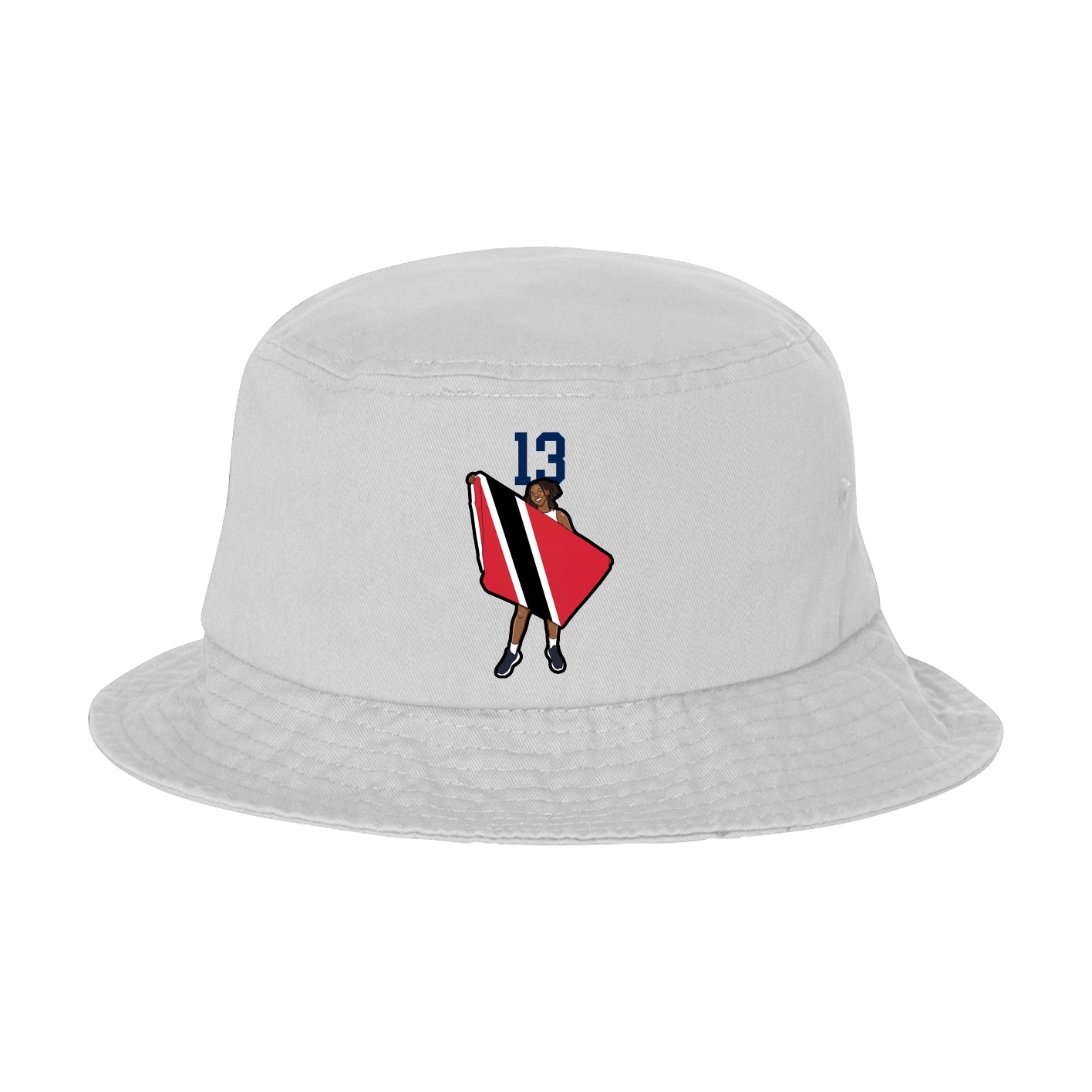 Bucket Cap — Number Top in White