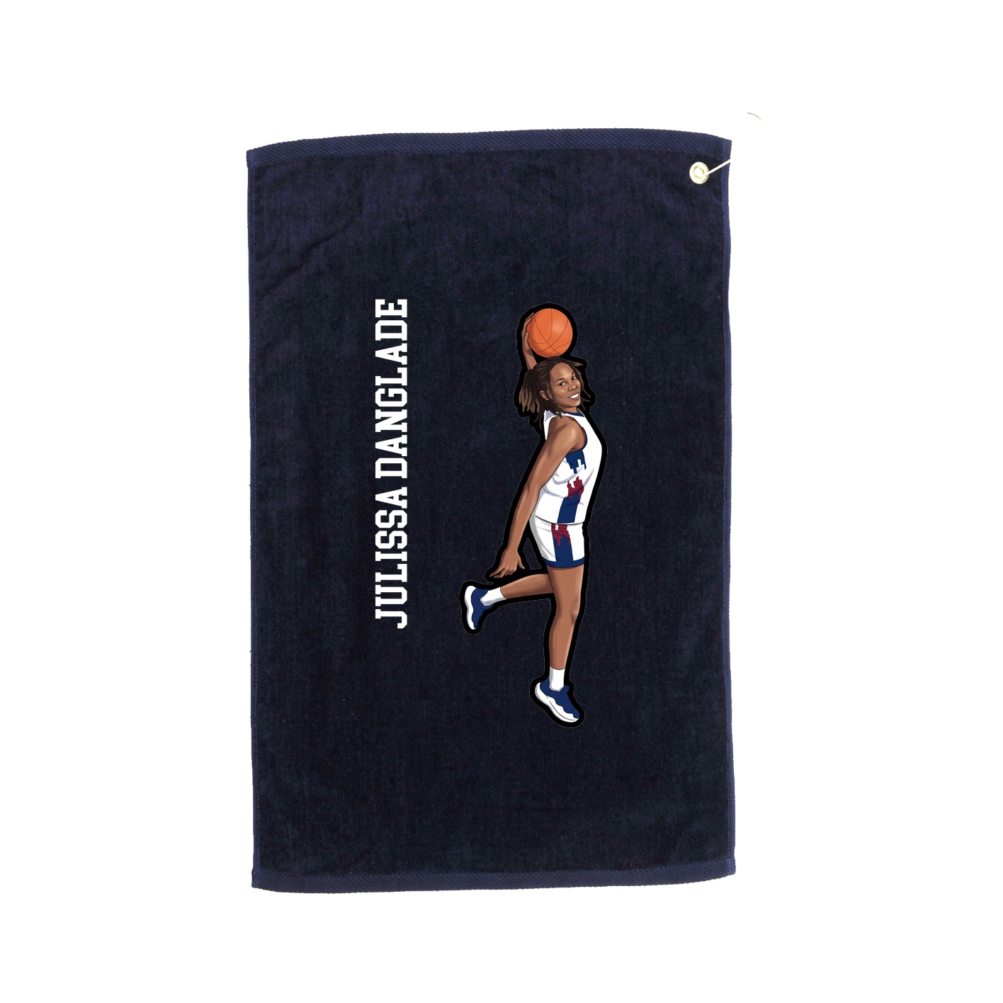 Golf Towel — Name Vertical in Navy