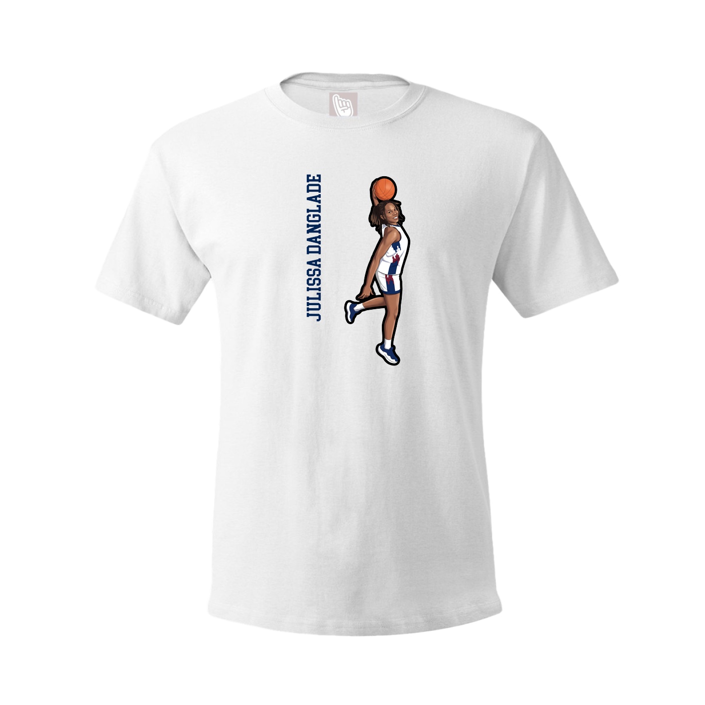 Tee — Name Vertical in White