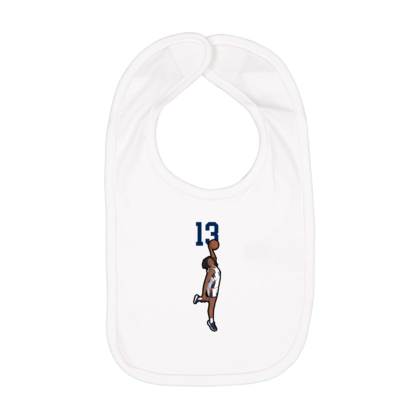 Infant Bib — Number Top in White