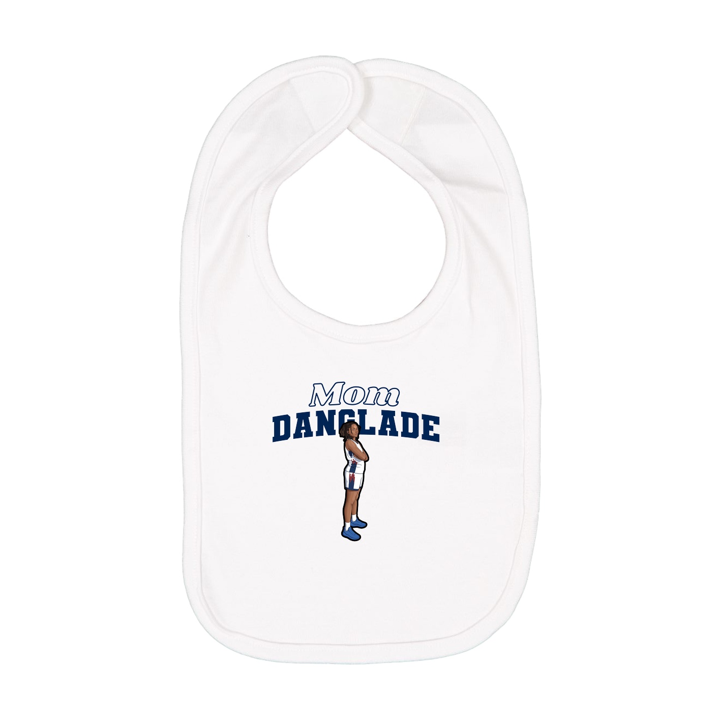 Infant Bib — Mothers Day Block in White