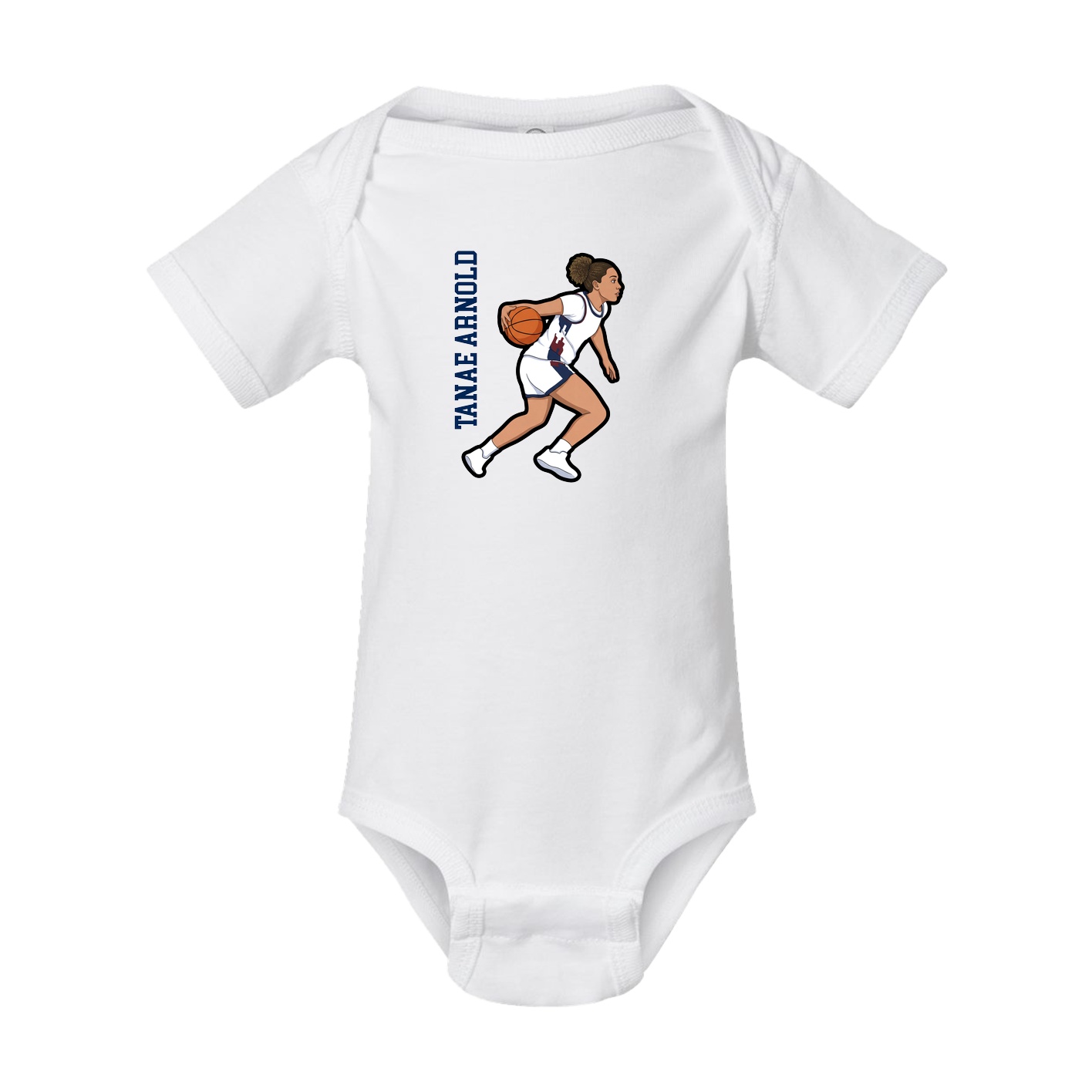 Baby Onesie — Name Vertical in White