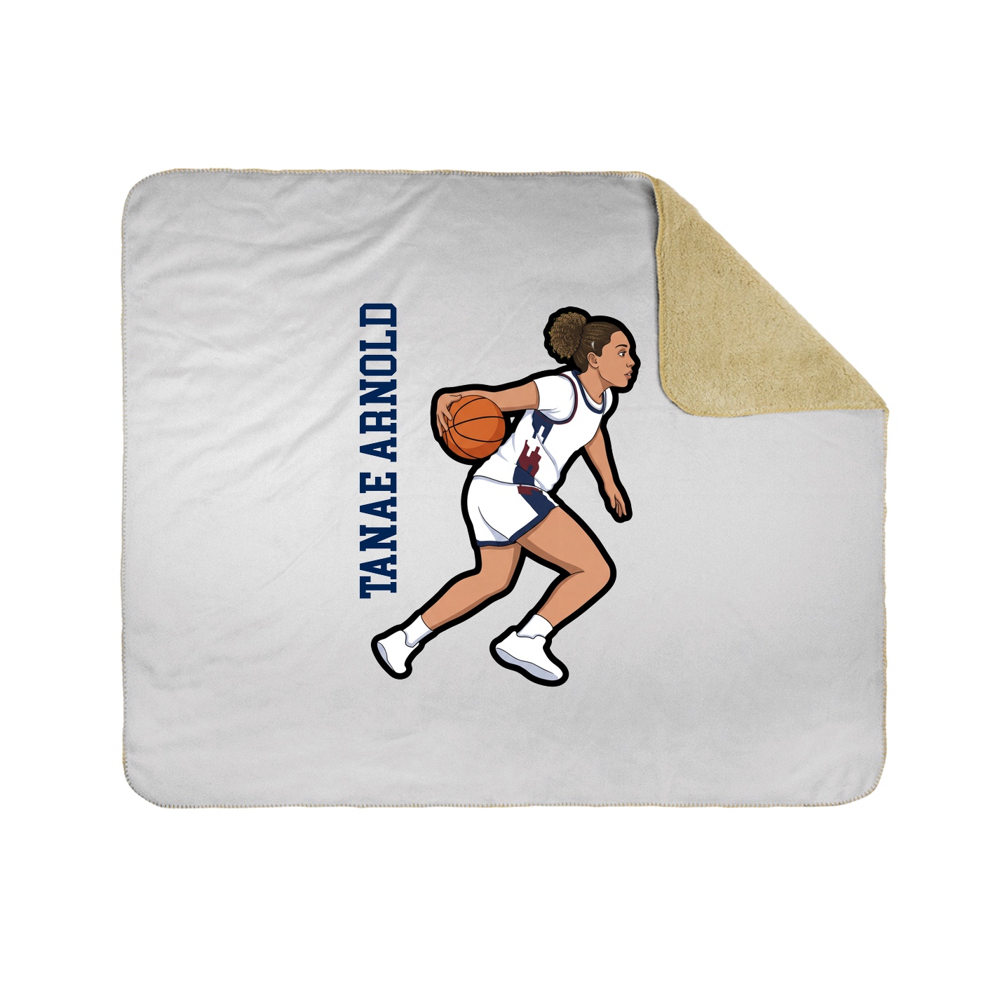 Throw Blanket — Name Vertical in White