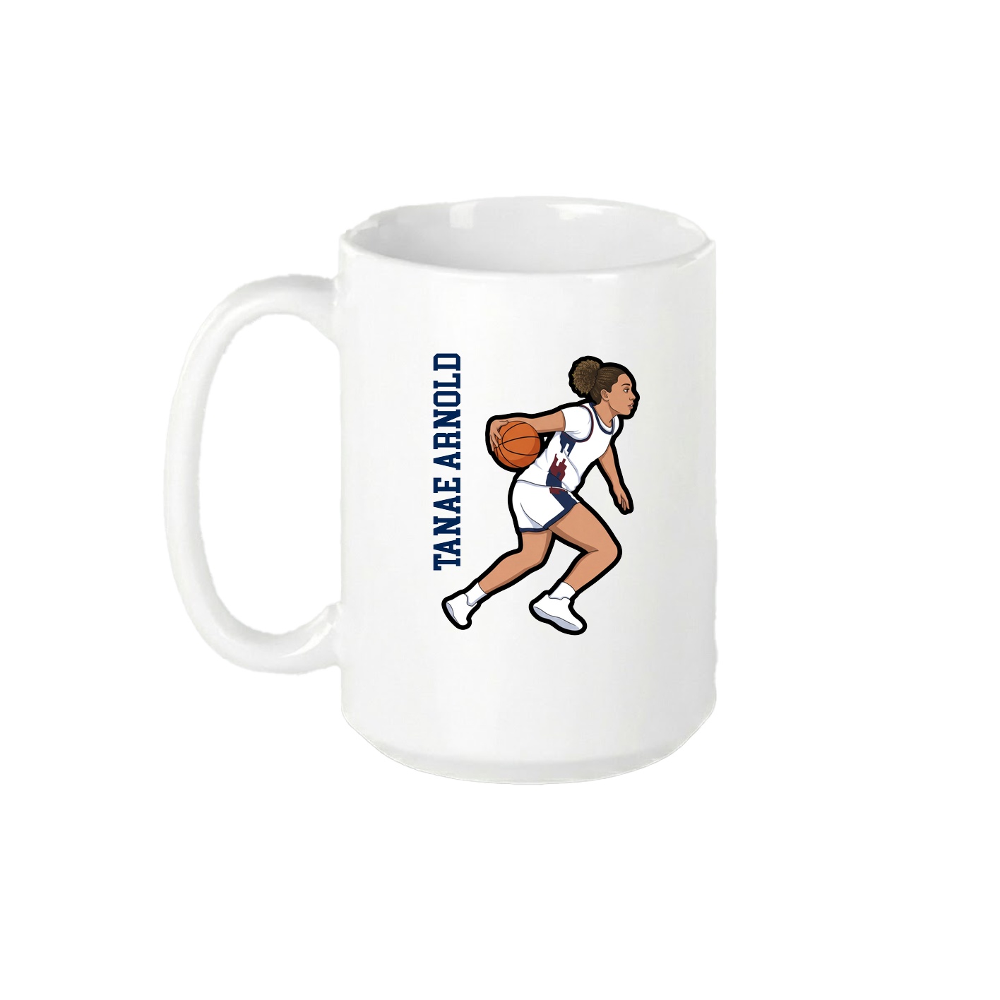 15oz Coffee Mug — Name Vertical in White