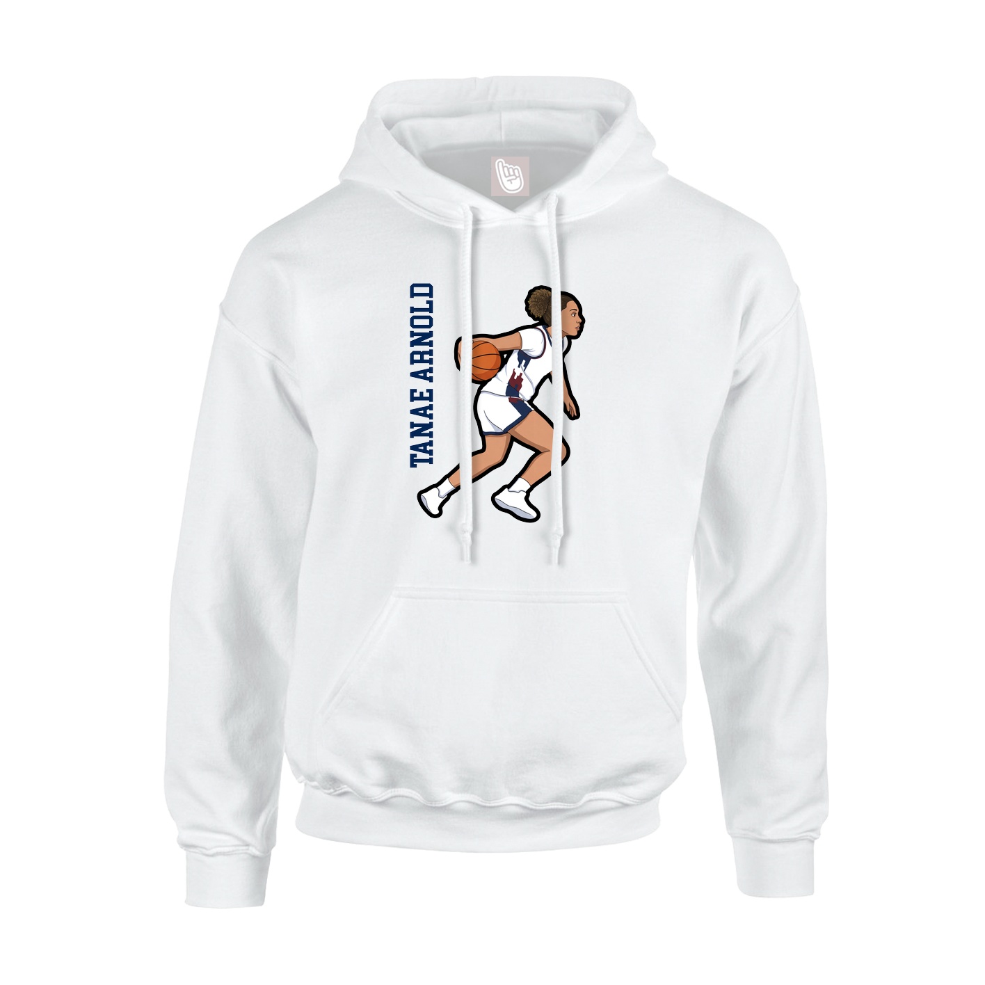 Youth Hoodie — Name Vertical in White