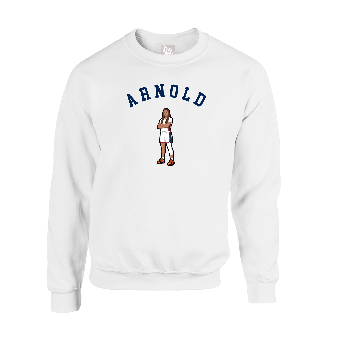 Fleece Crew — Shirsey Arch in White
