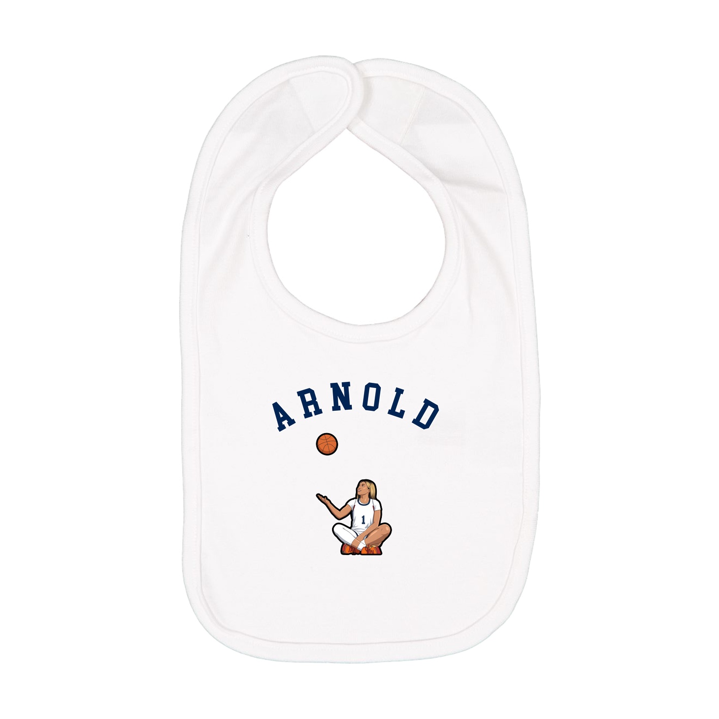 Infant Bib — Shirsey Arch in White