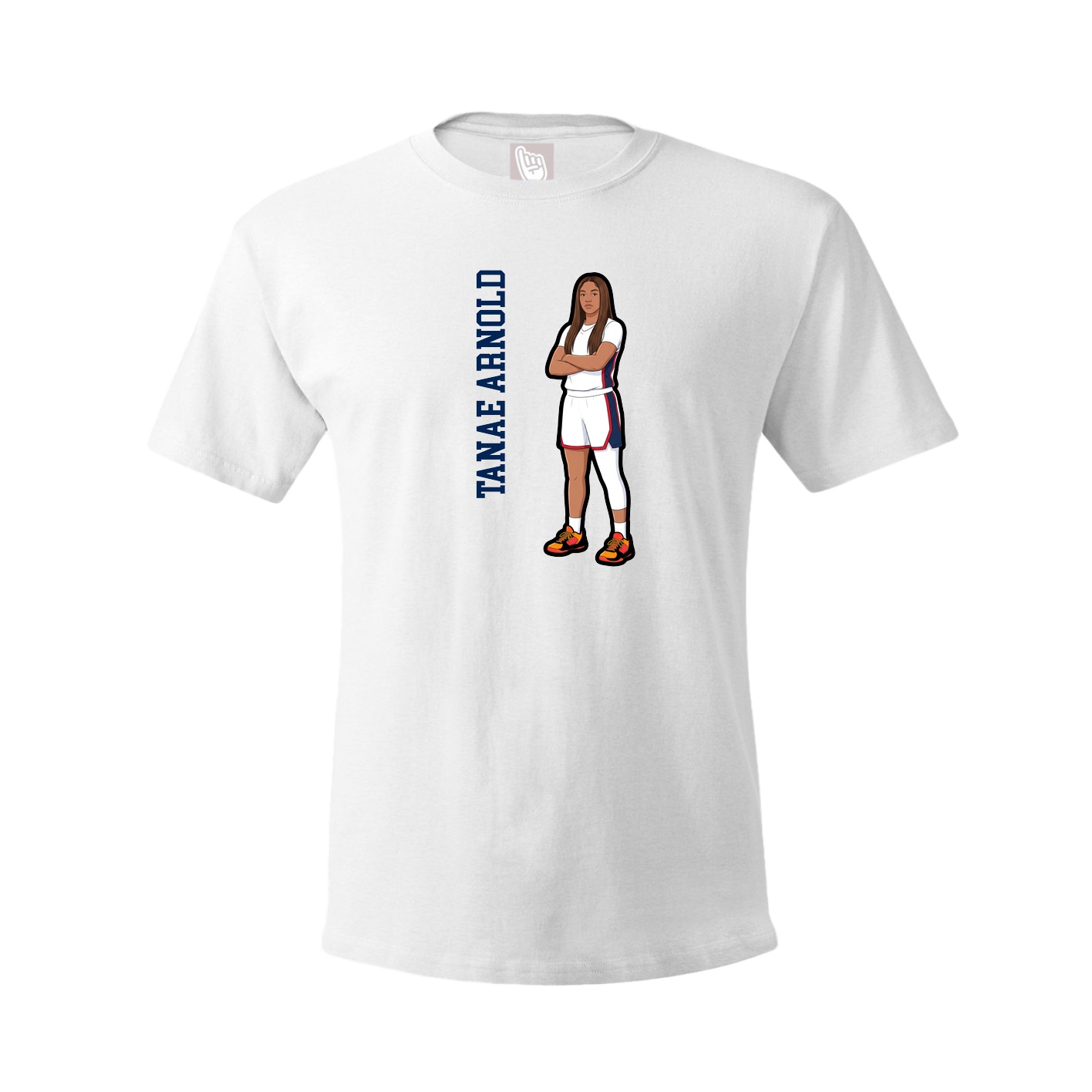Tee — Name Vertical in White