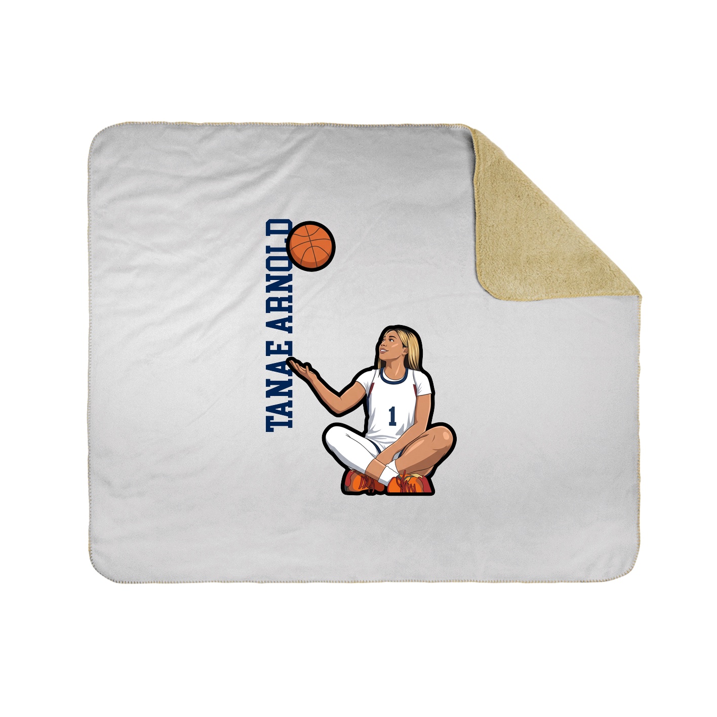 Throw Blanket — Name Vertical in White