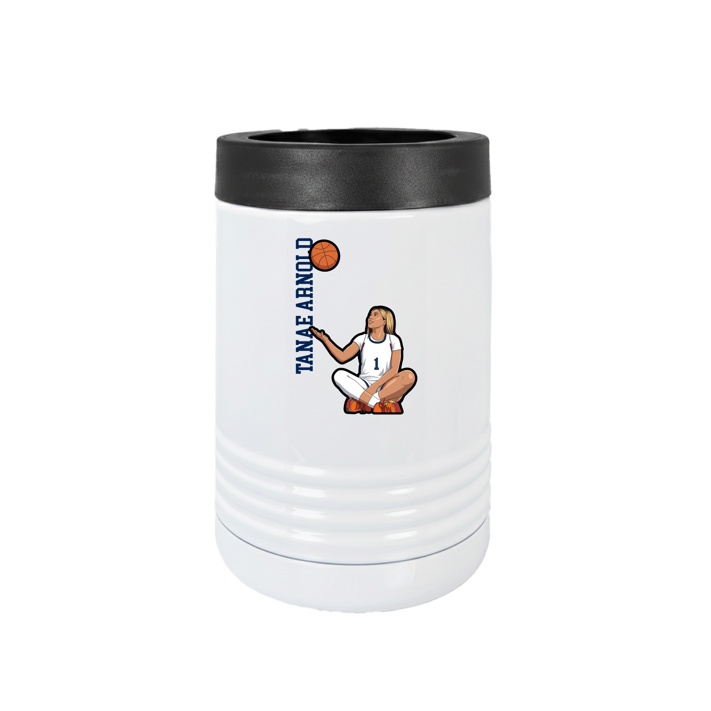 Beverage Holder — Name Vertical in White