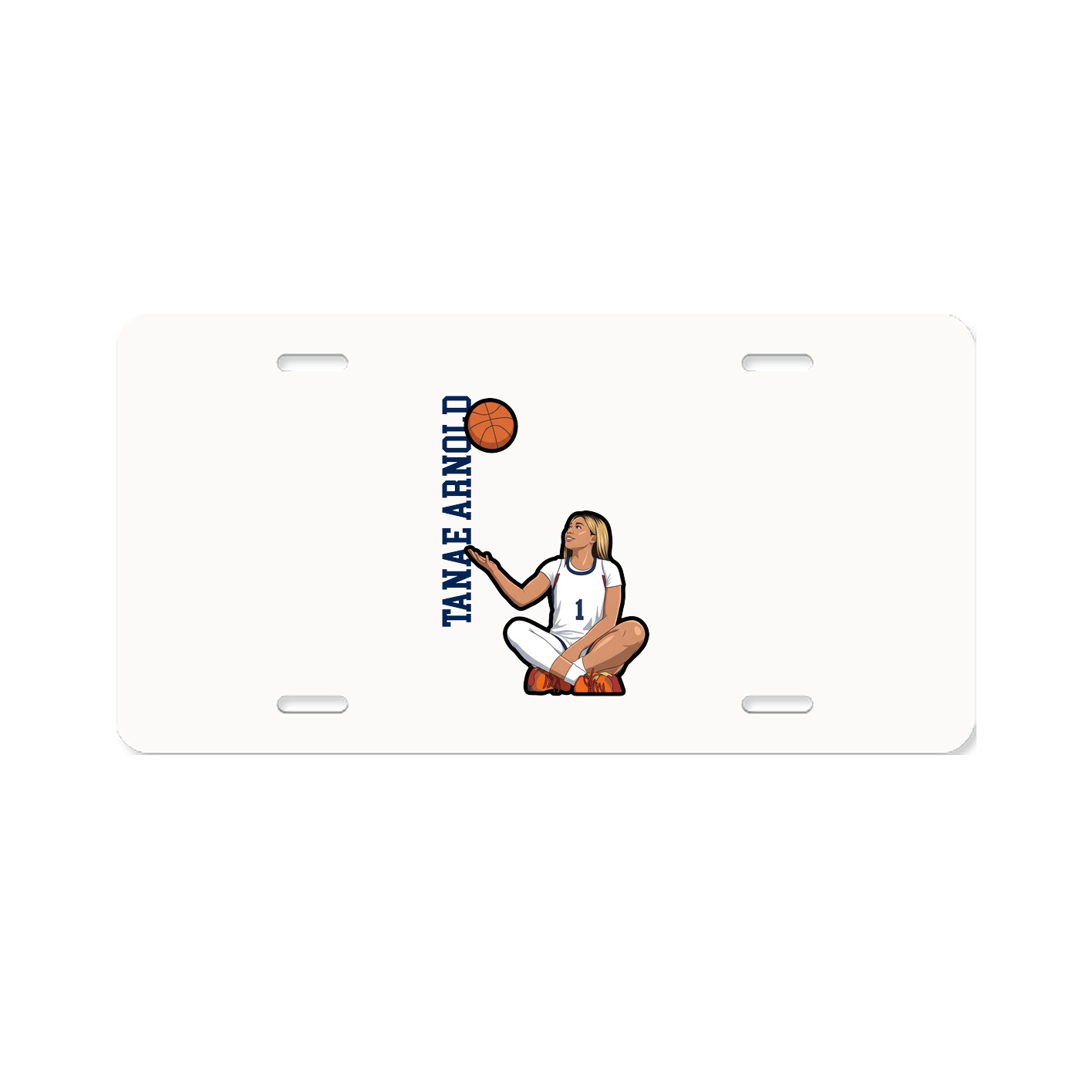 License Plate — Name Vertical in Classic