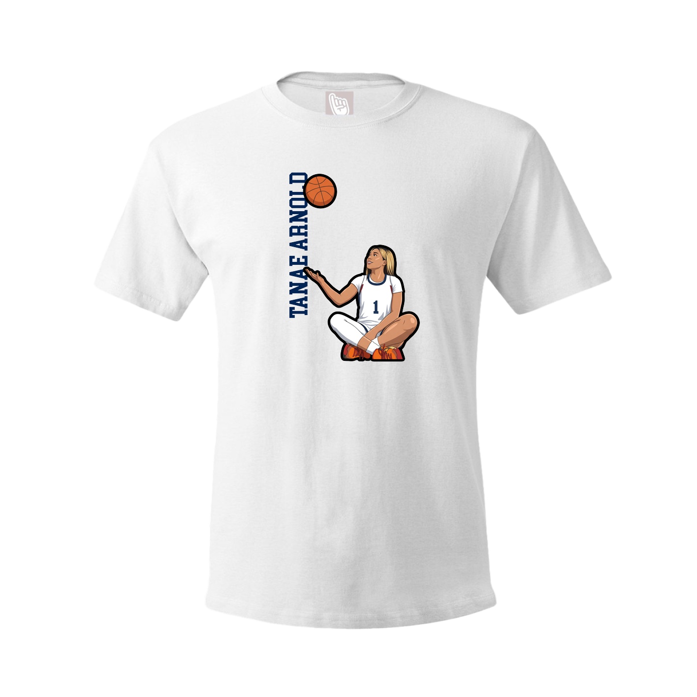 Youth Tee — Name Vertical in White