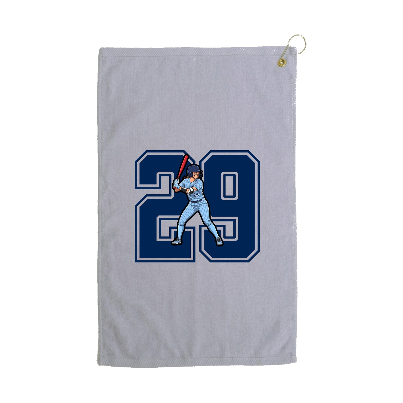 Golf Towel — Number in Grey