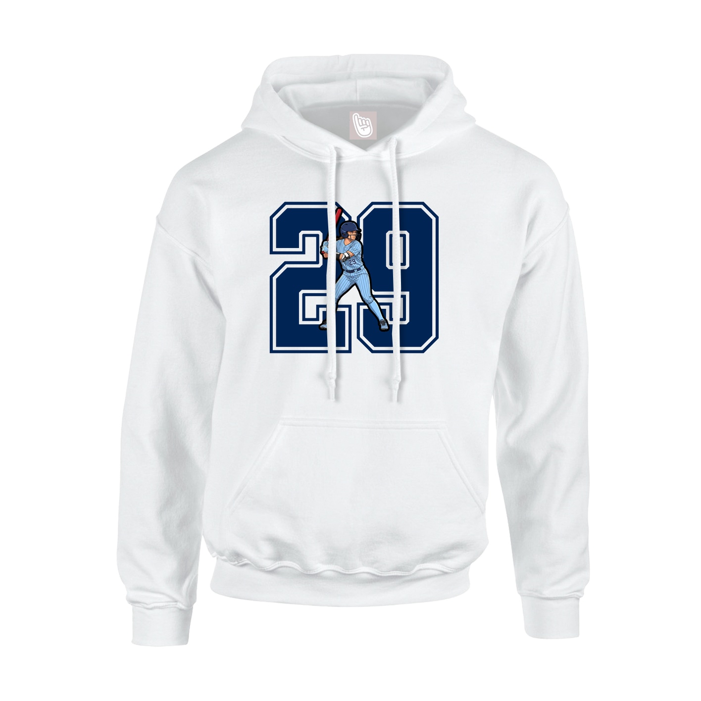 Youth Hoodie — Number in White