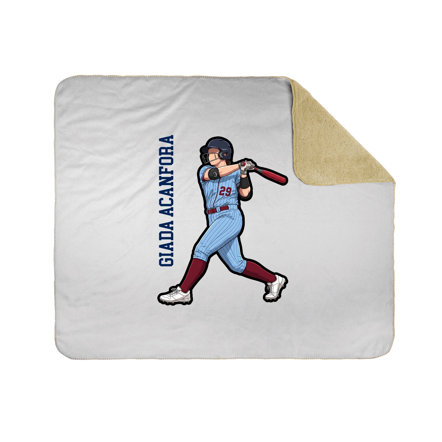 Throw Blanket — Name Vertical in White