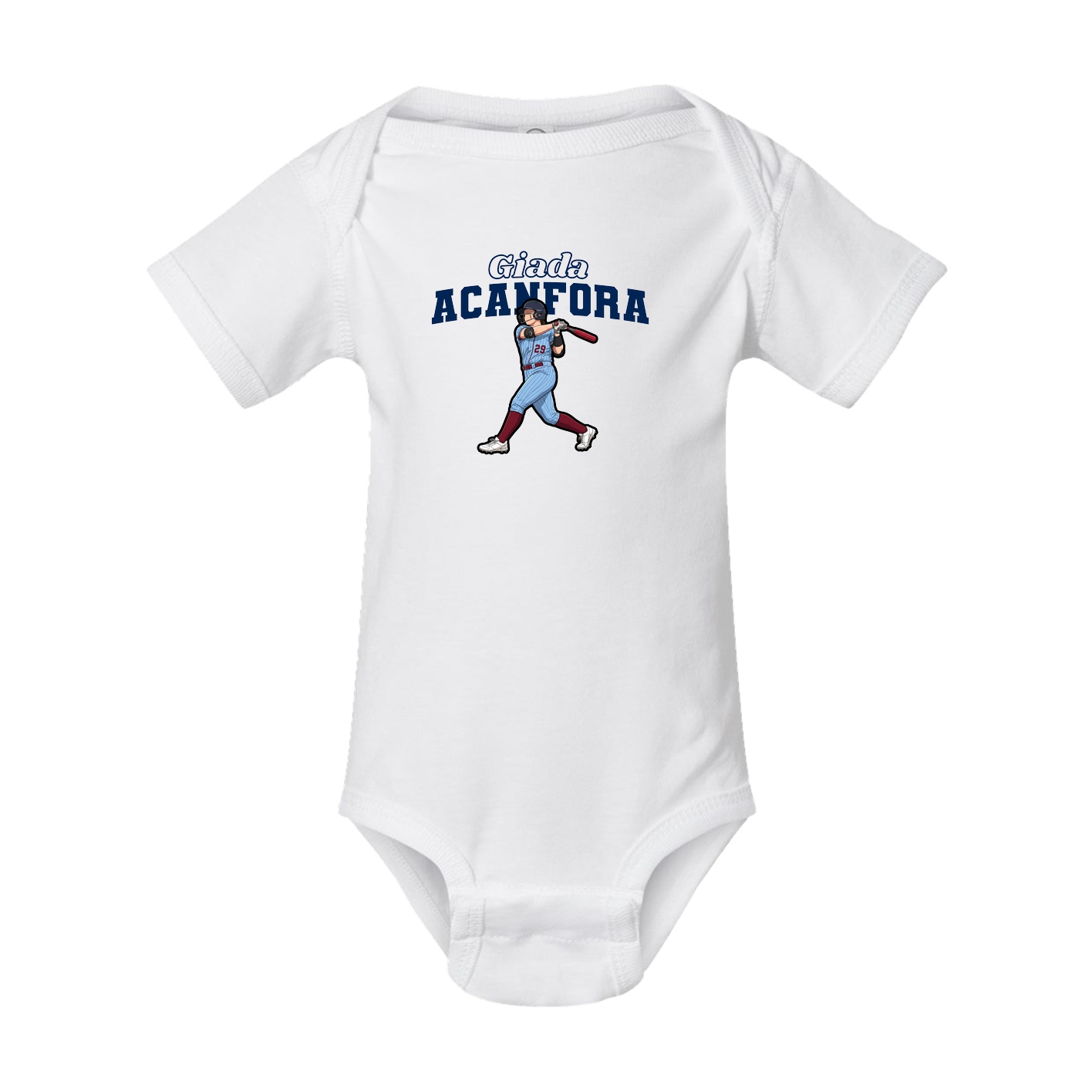 Baby Onesie — Name Arch in White