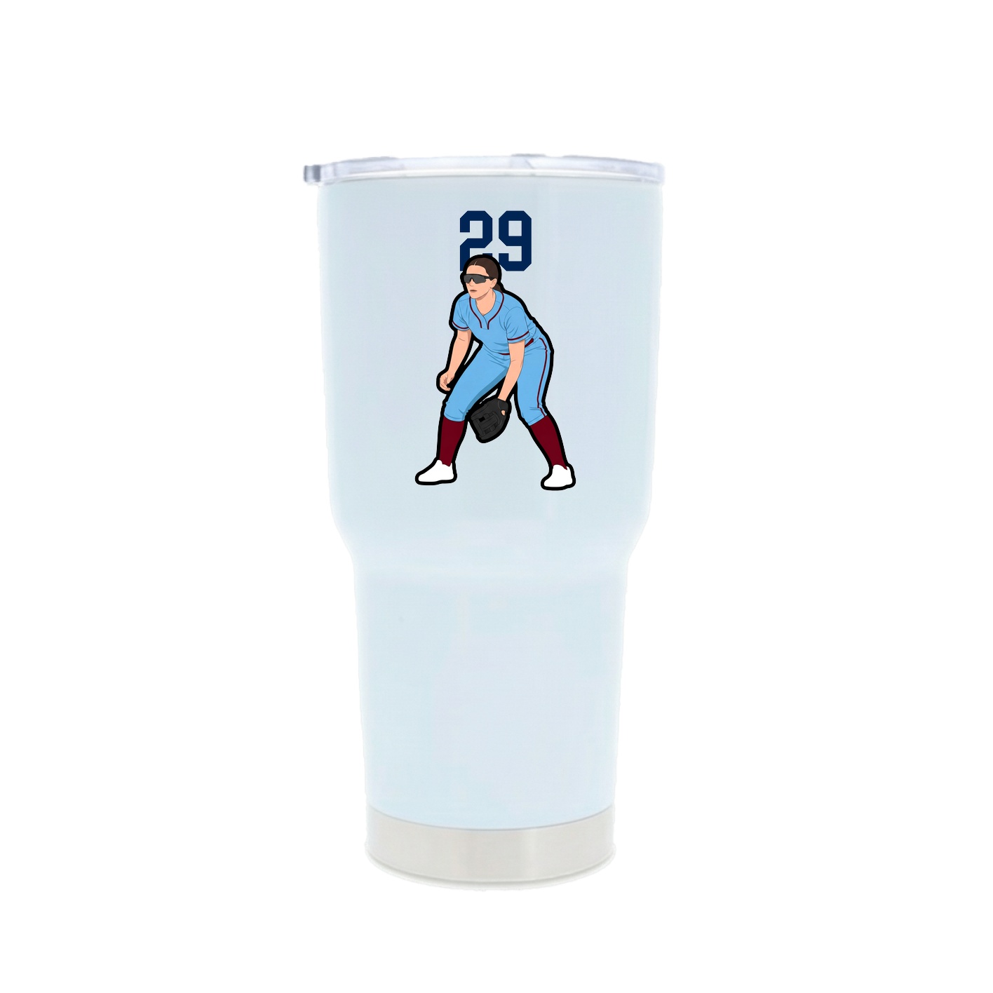 30oz Stainless Steel Tumbler — Number Top in White
