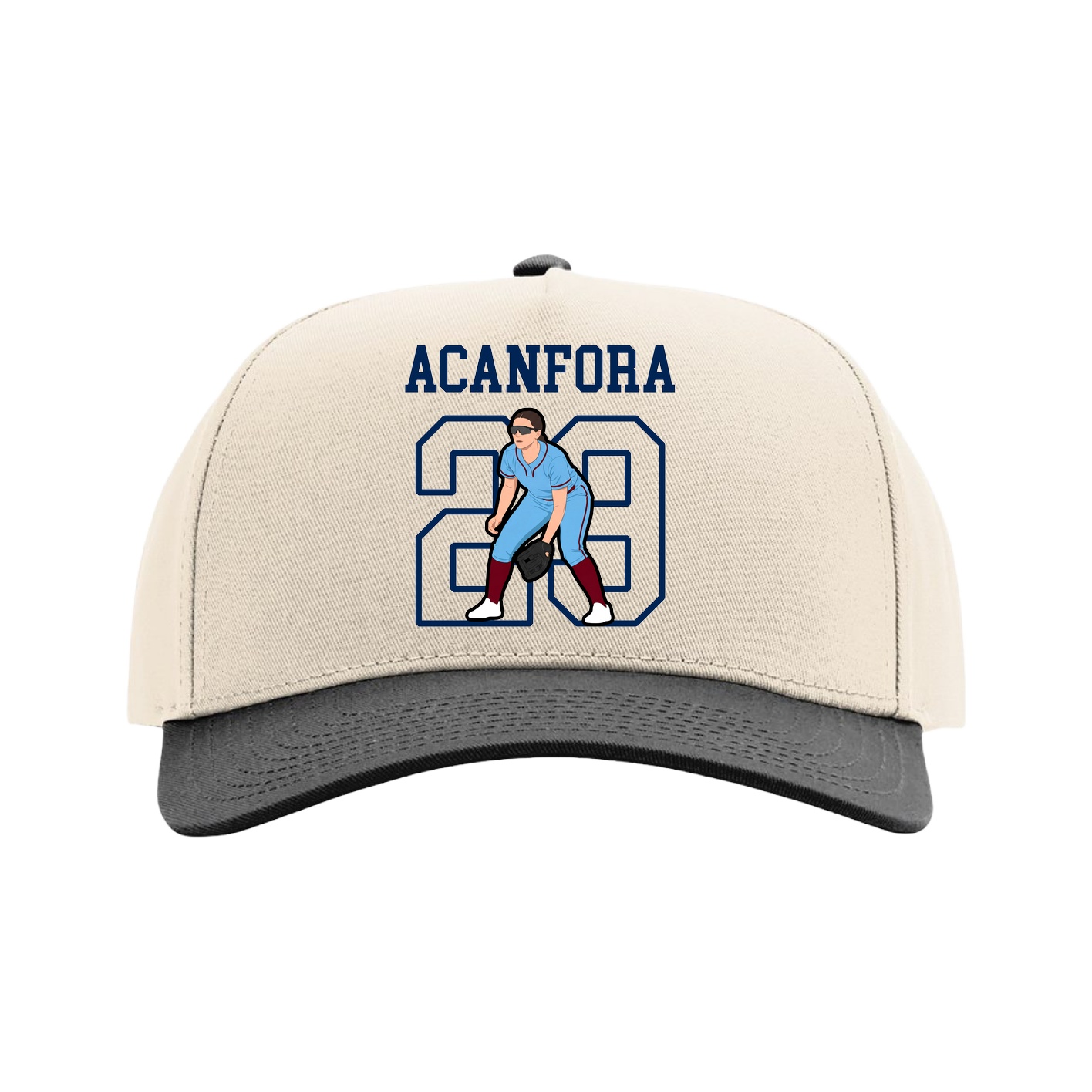 Full Fabric Five-Panel Champ Cap — Shirsey in Cream/Black
