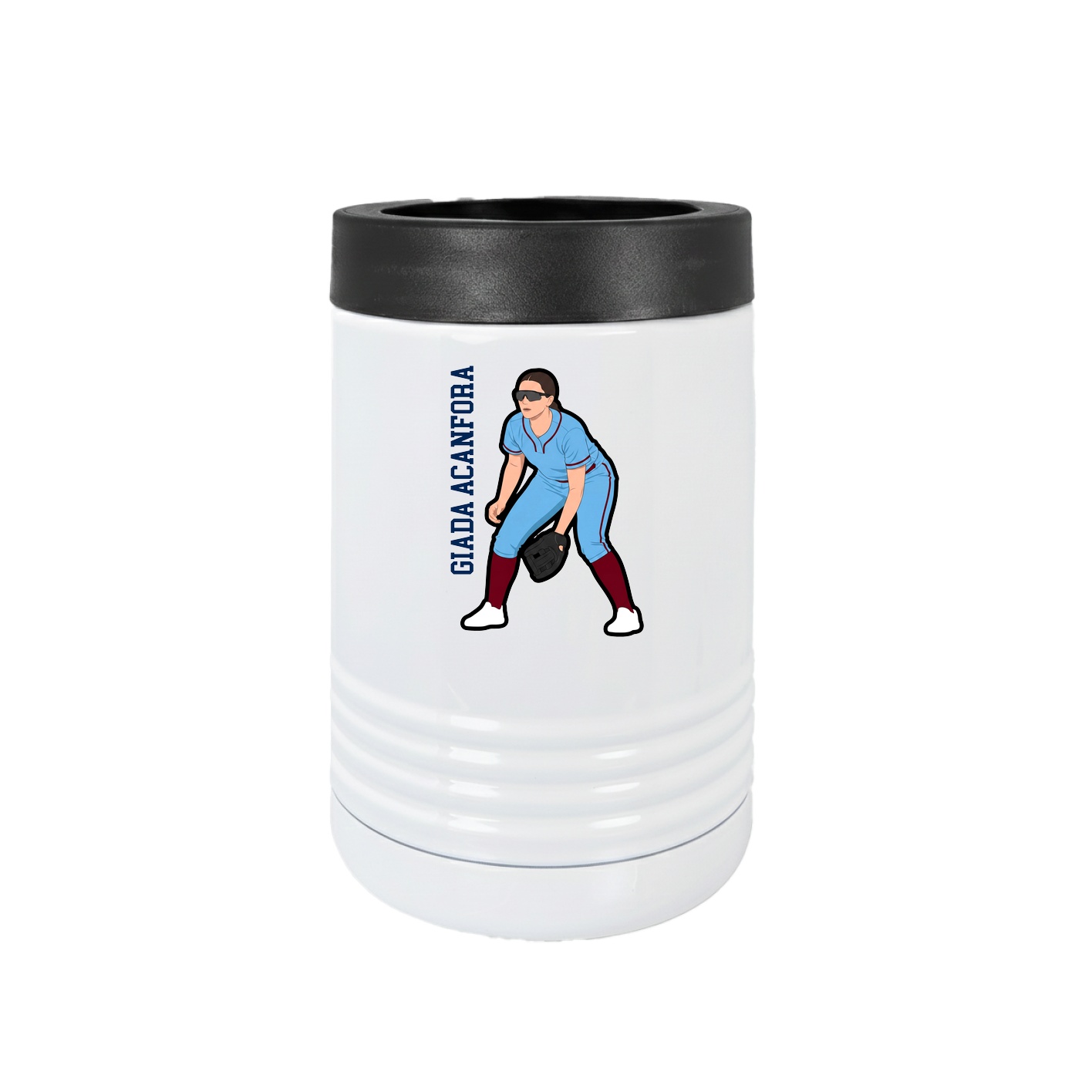 Beverage Holder — Name Vertical in White