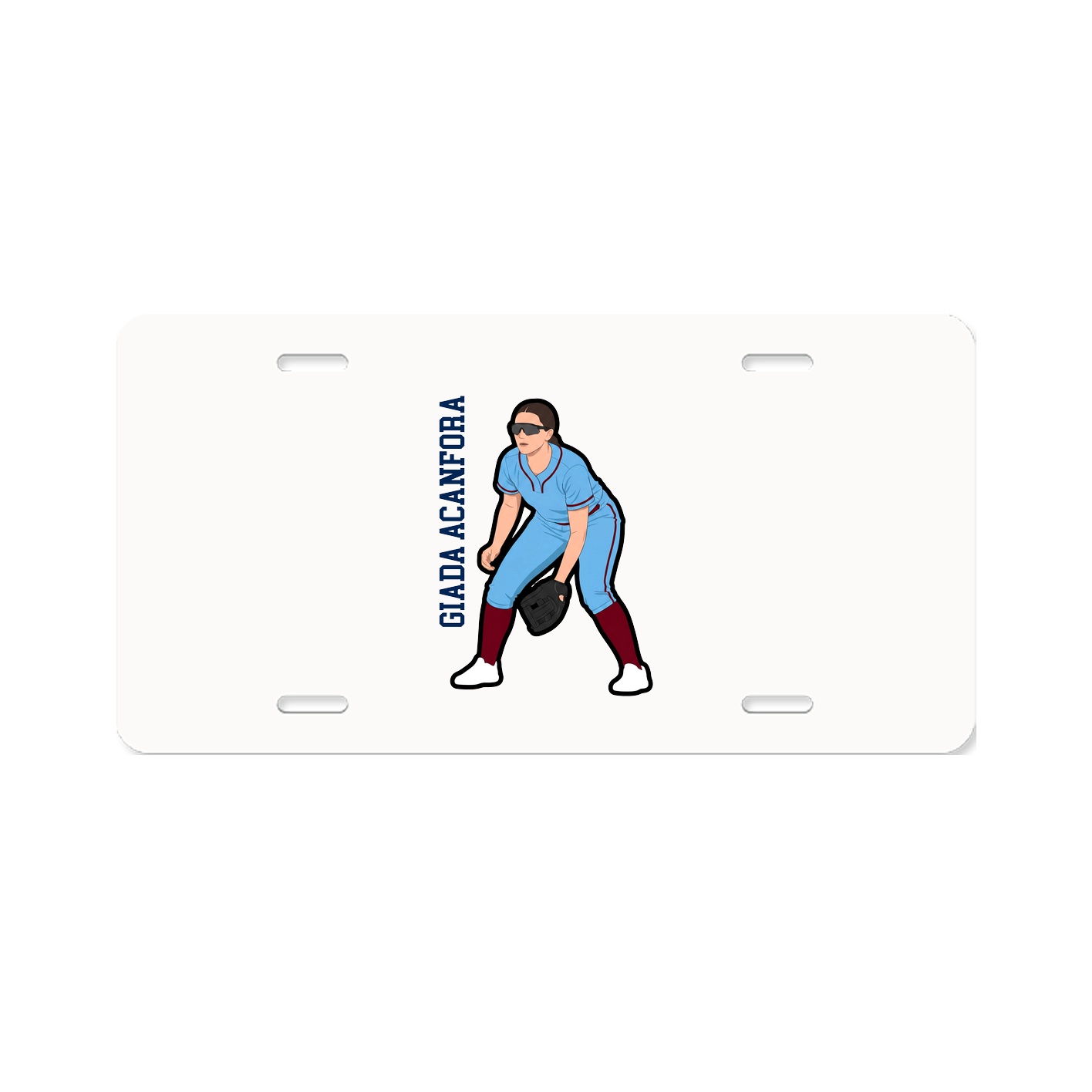 License Plate — Name Vertical in Classic