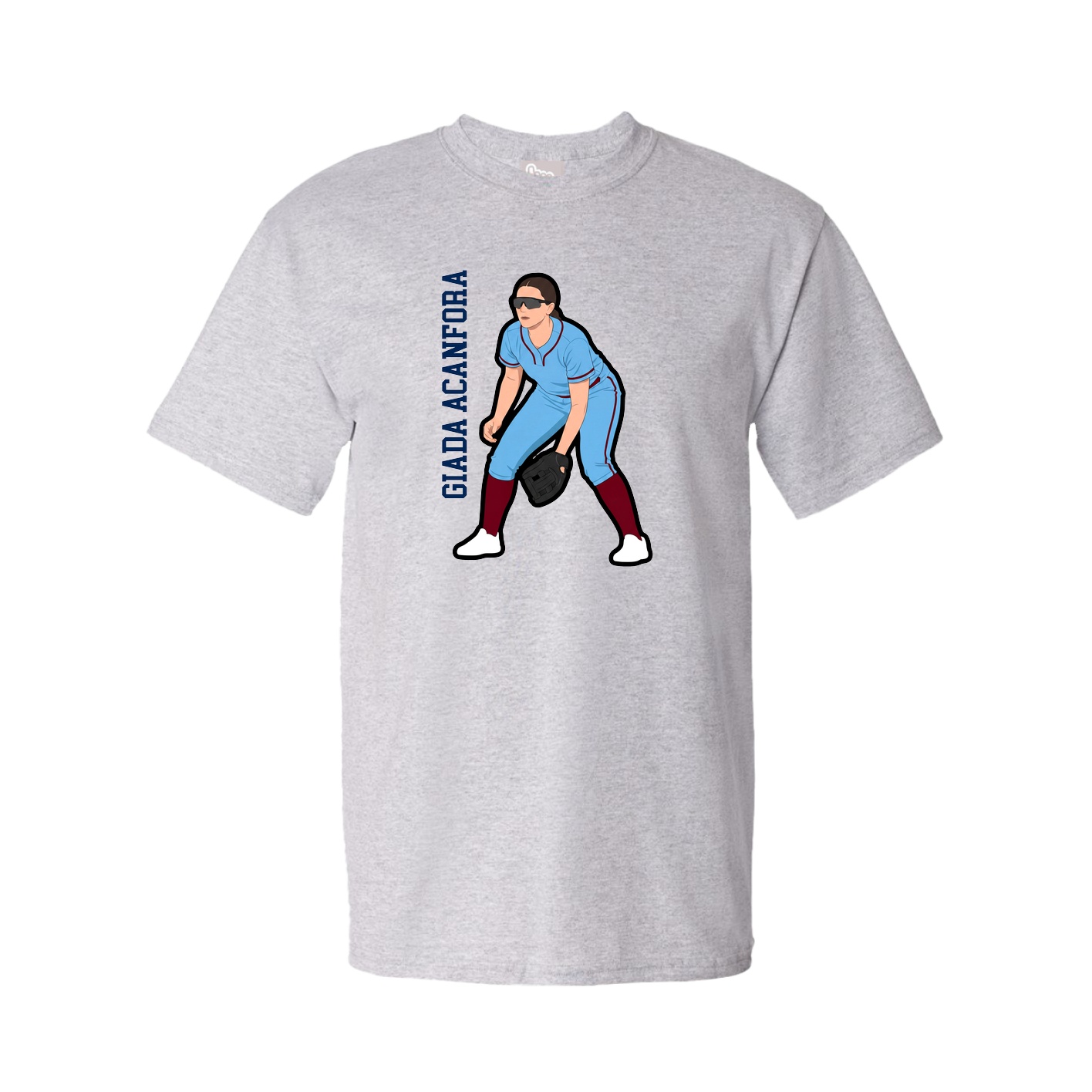 Tee — Name Vertical in Grey