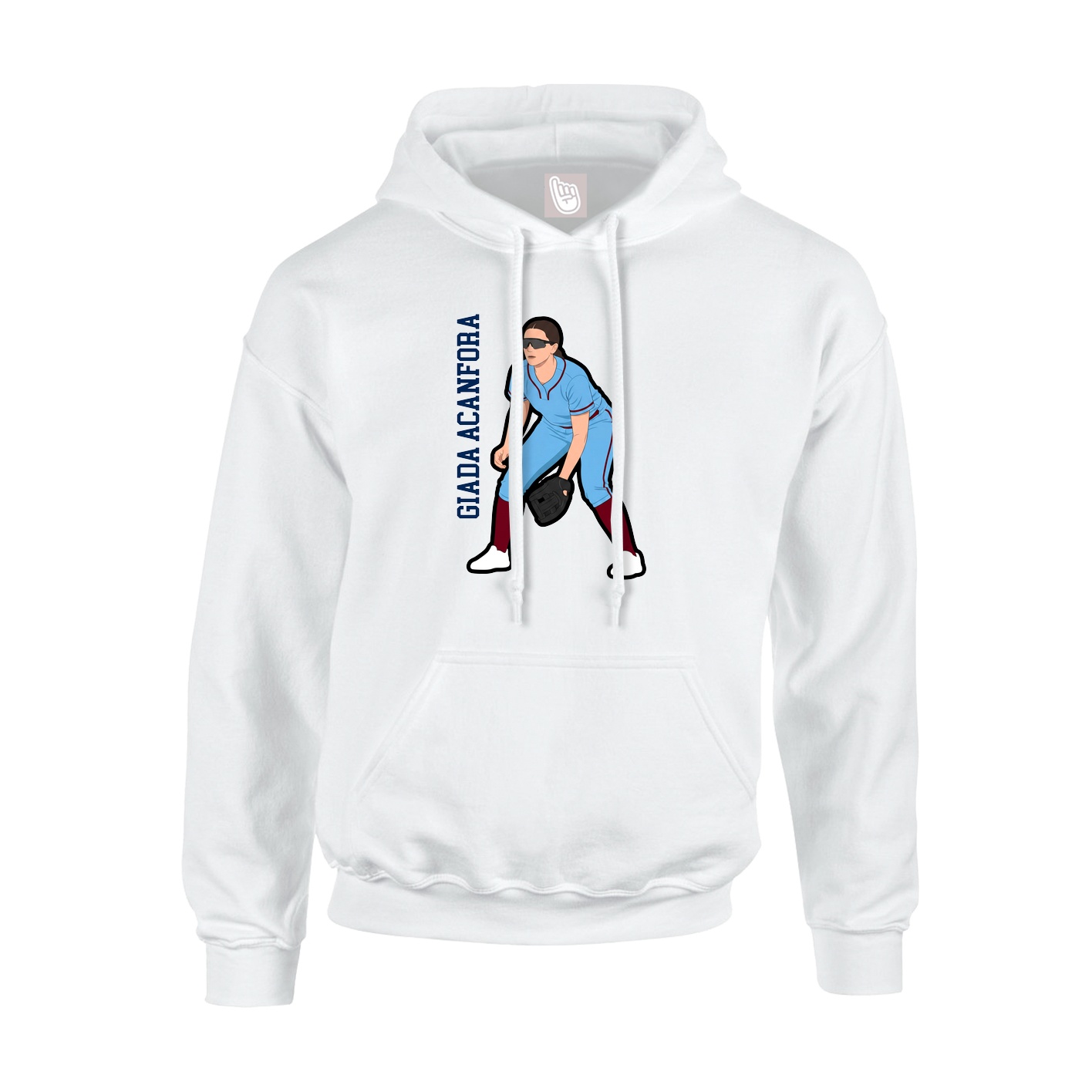 Hoodie — Name Vertical in White