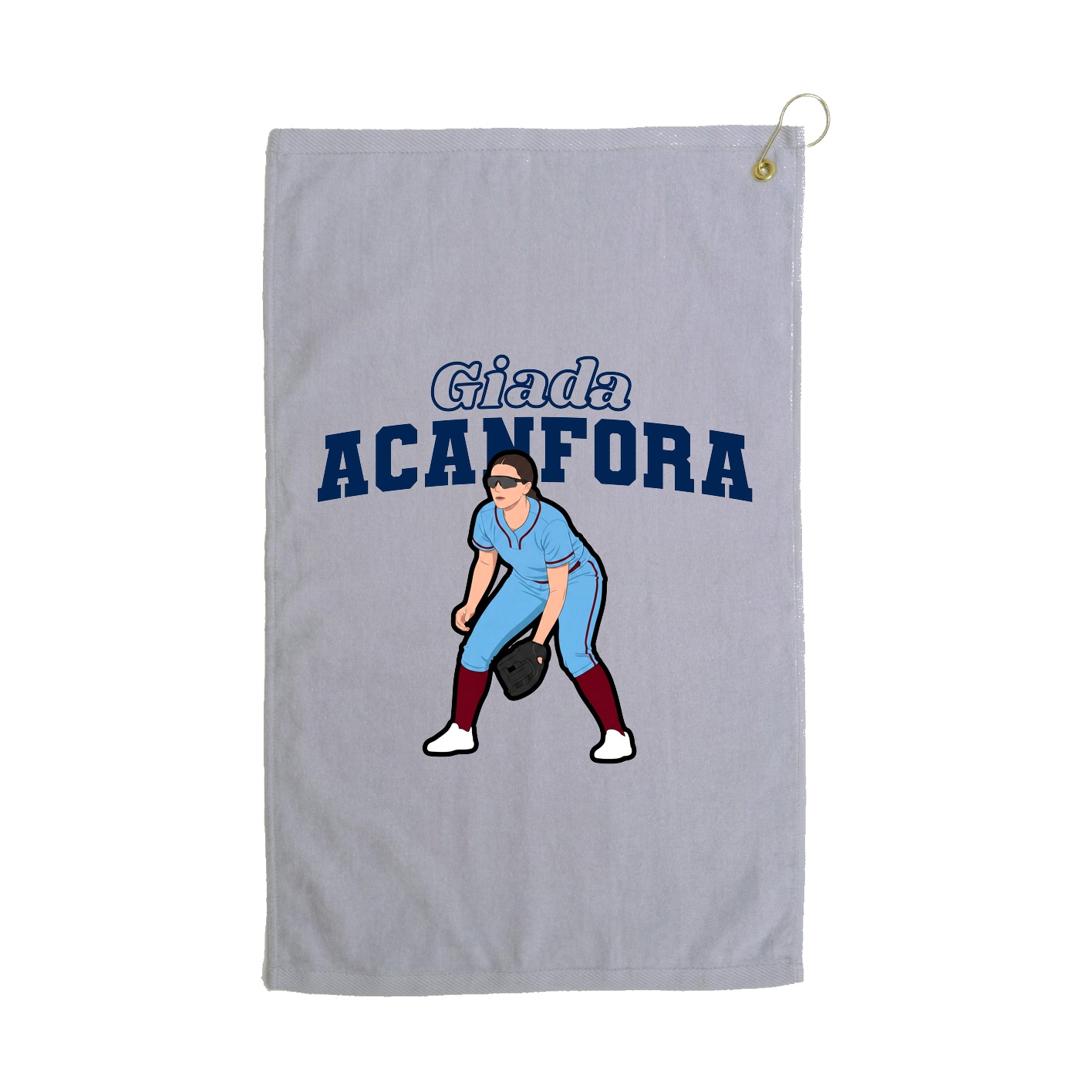 Golf Towel — Name Arch in Grey
