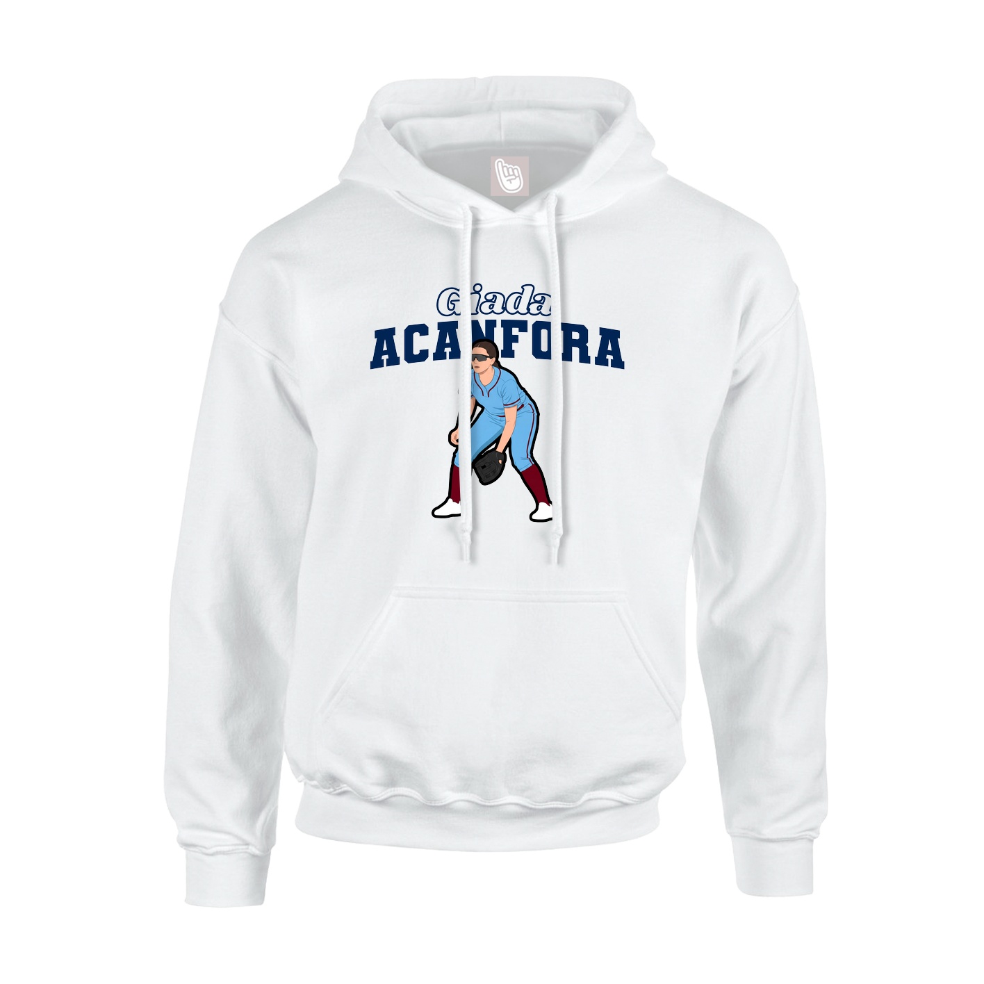 Youth Hoodie — Name Arch in White