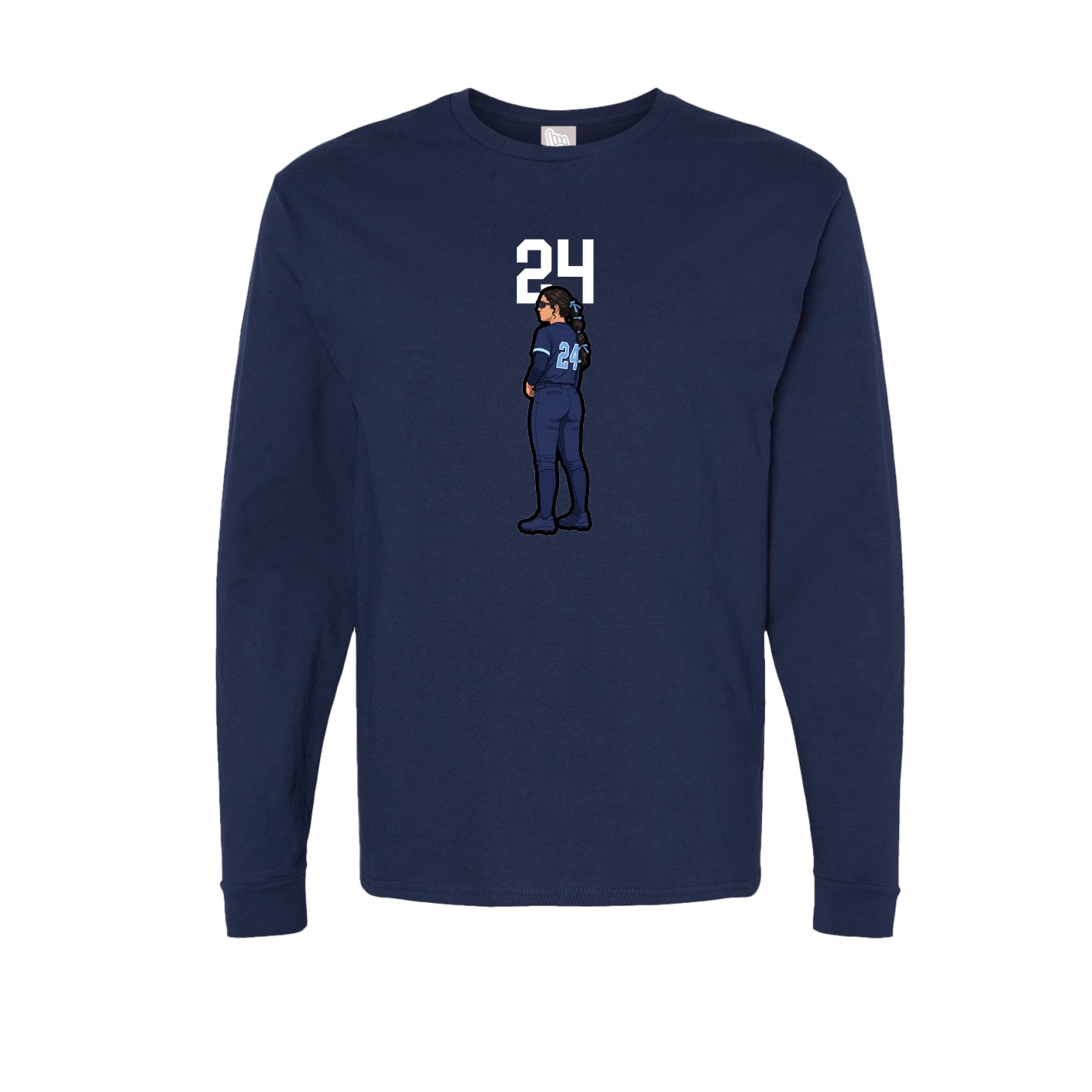 Long Sleeve Tee — Number Top in Navy