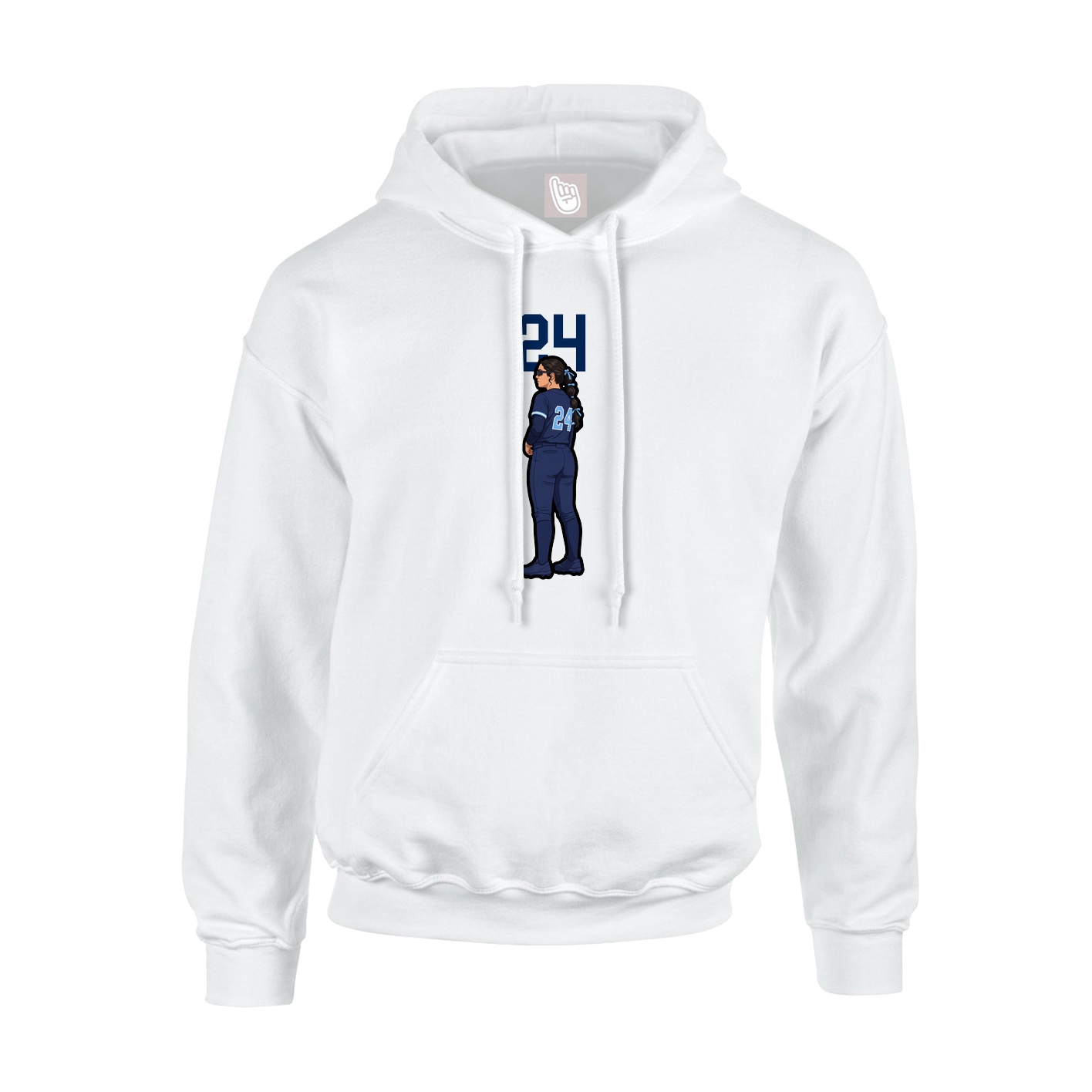 Youth Hoodie — Number Top in White