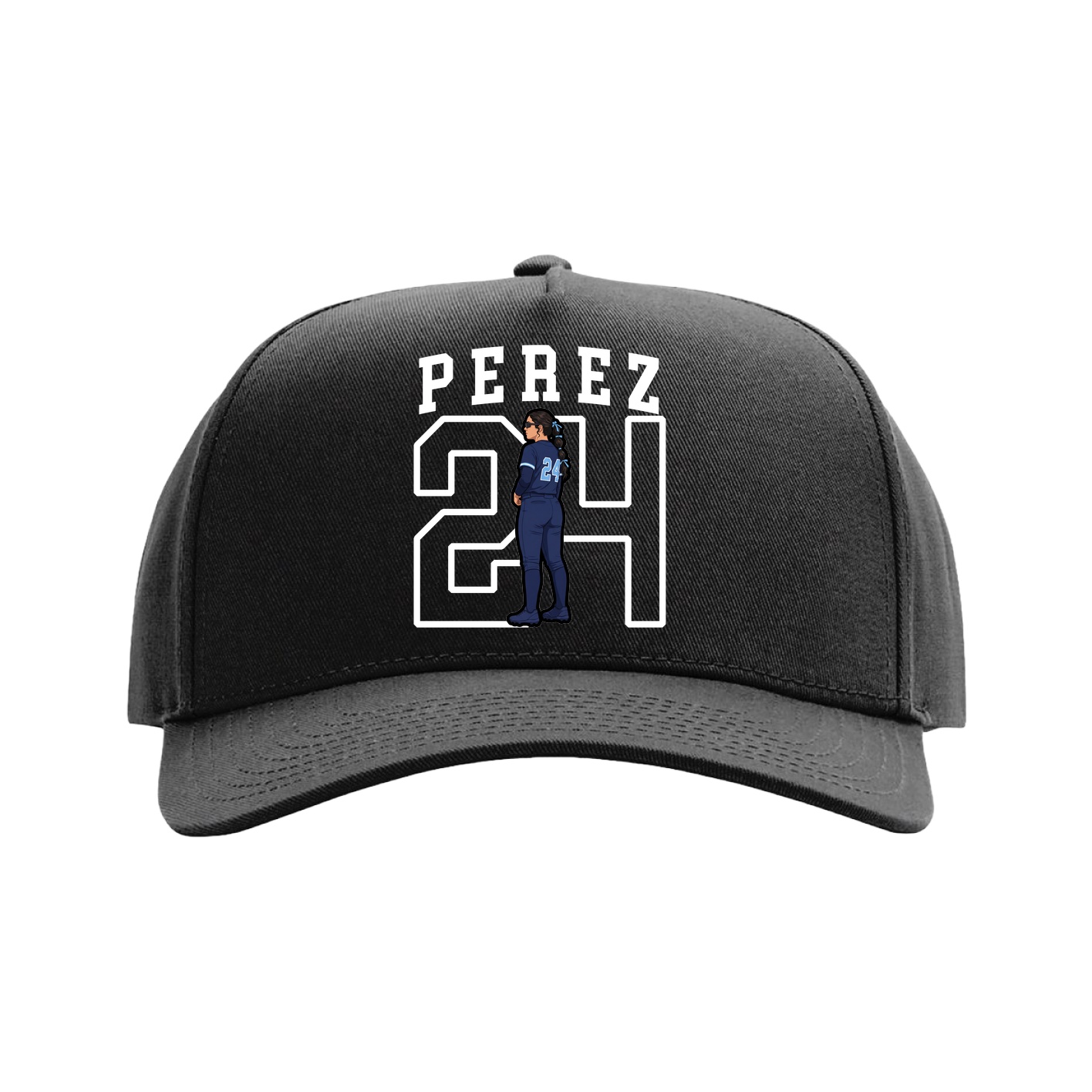 Full Fabric Five-Panel Champ Cap — Shirsey in Black