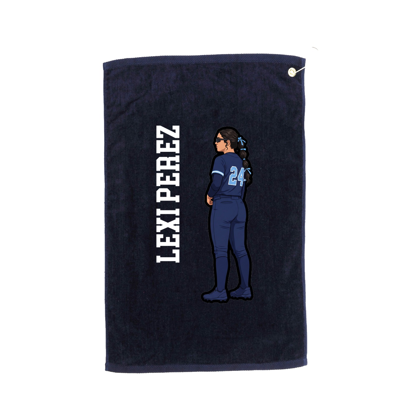 Golf Towel — Name Vertical in Navy