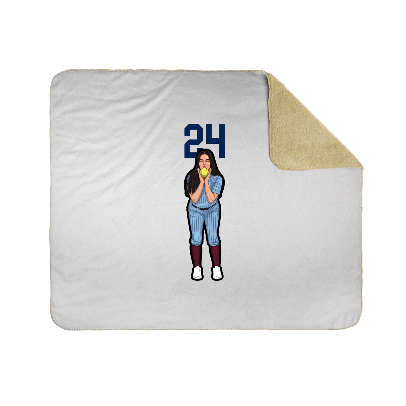 Throw Blanket — Number Top in White