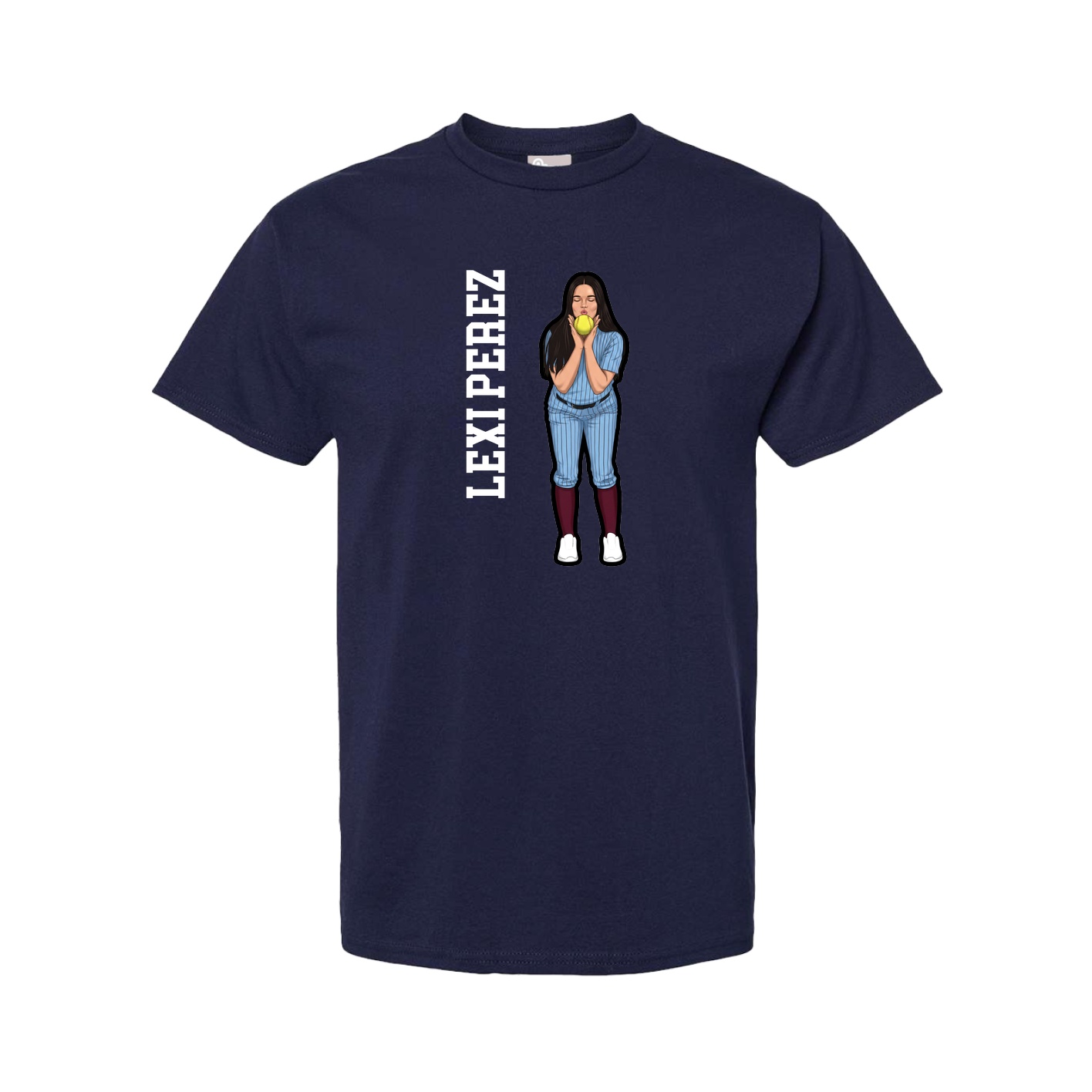 Youth Tee — Name Vertical in Navy