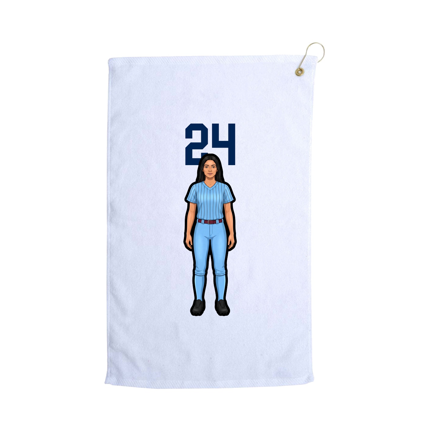 Golf Towel — Number Top in White