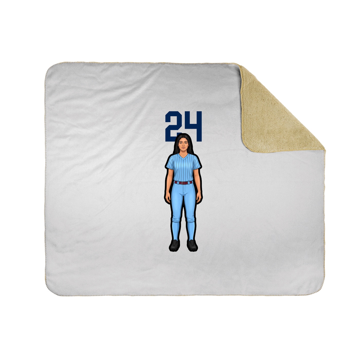 Throw Blanket — Number Top in White